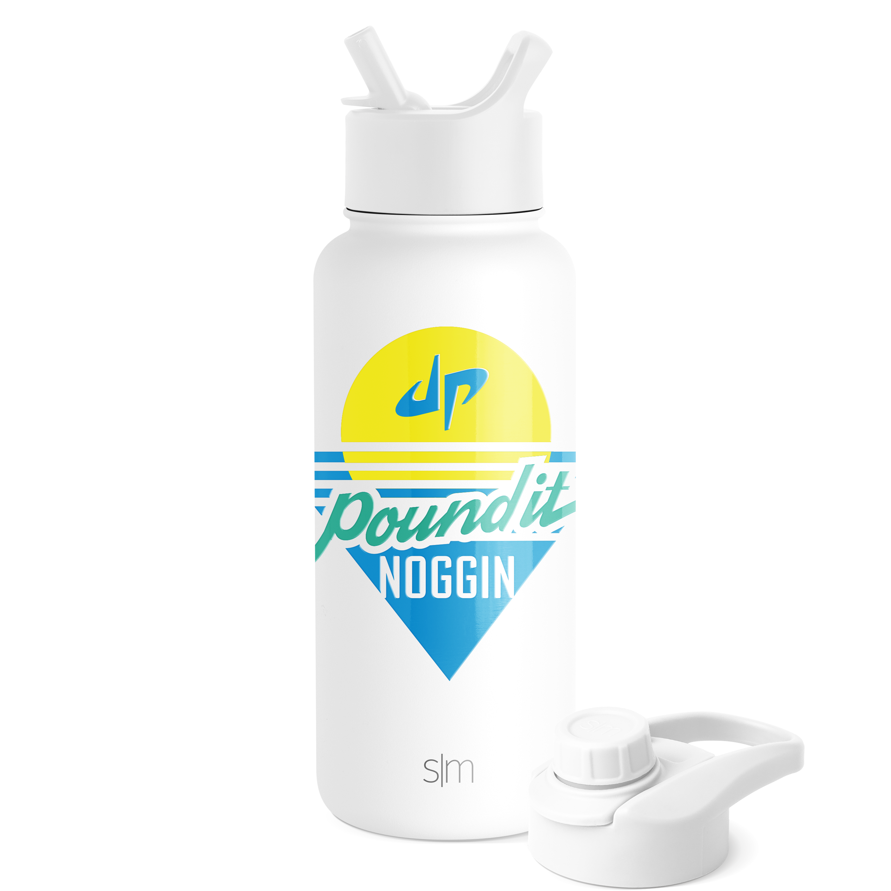 Dude Perfect Summit Water Bottle with Straw Lid & Chug Cap - 40oz Leakproof Stainless Steel Insulated Bottle for Gym, Hiking & Outdoor Sports