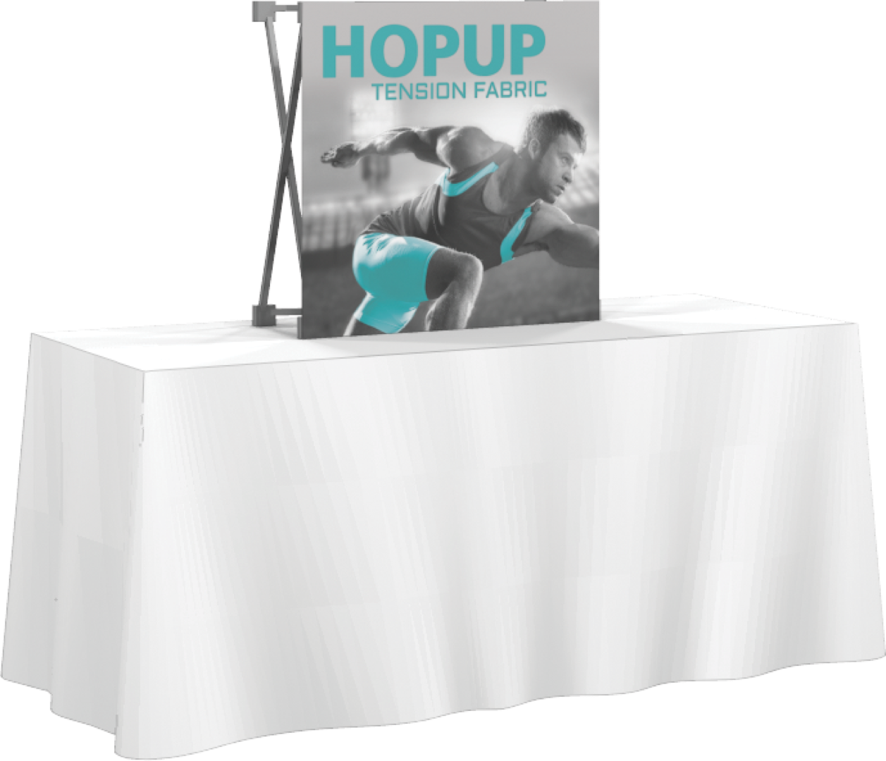 1 x 1 Hopup Tension Fabric Display - Lightweight Portable Pop Up Stand with Custom Graphics - Perfect for Trade Shows, Retail Displays & Events