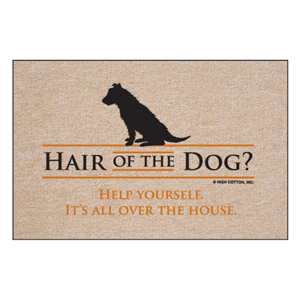 Hair of The Dog Doormat - Funny Welcome Mat for Pet Lovers, Non-Slip Indoor/Outdoor Entryway Rug - Perfect for Front Door, Porch, or Patio Decor