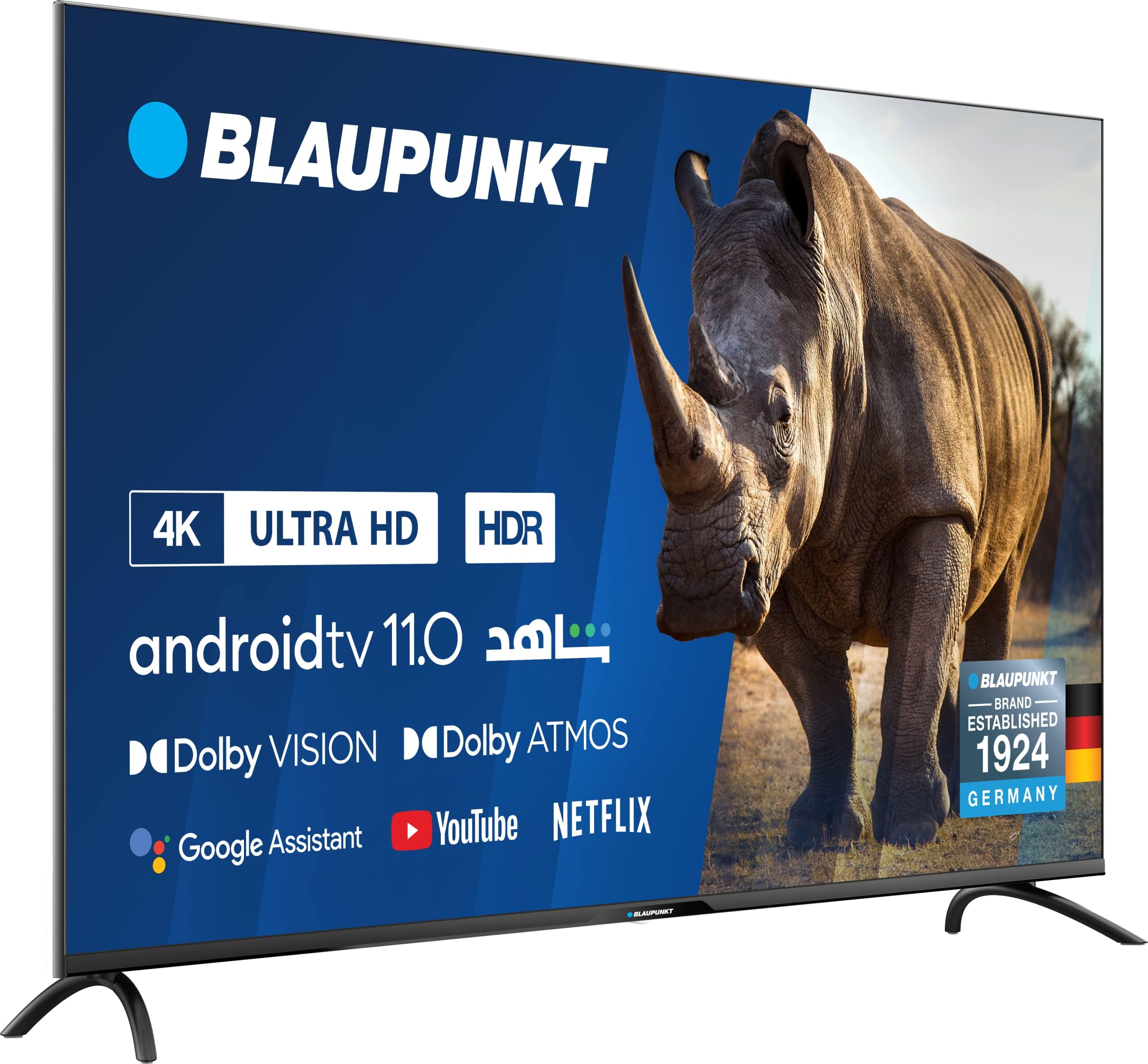Blaupunkt 55 inch 4K UHD Android TV 11 Smart LED Television with Dolby Vision & Atmos | MEMC Technology | Built-in Chromecast & Google Assistant | UBC6000D Series | Perfect for Home Theater & Gaming | German Engineering Excellence