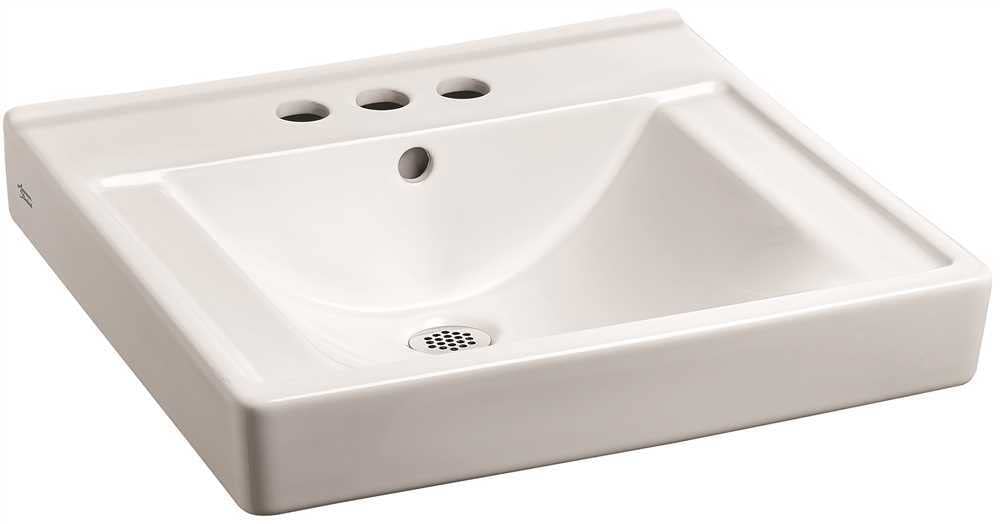 American Standard 9024004EC.020 White Wall-Mounted Bathroom Sink with EverClean Surface & 4
