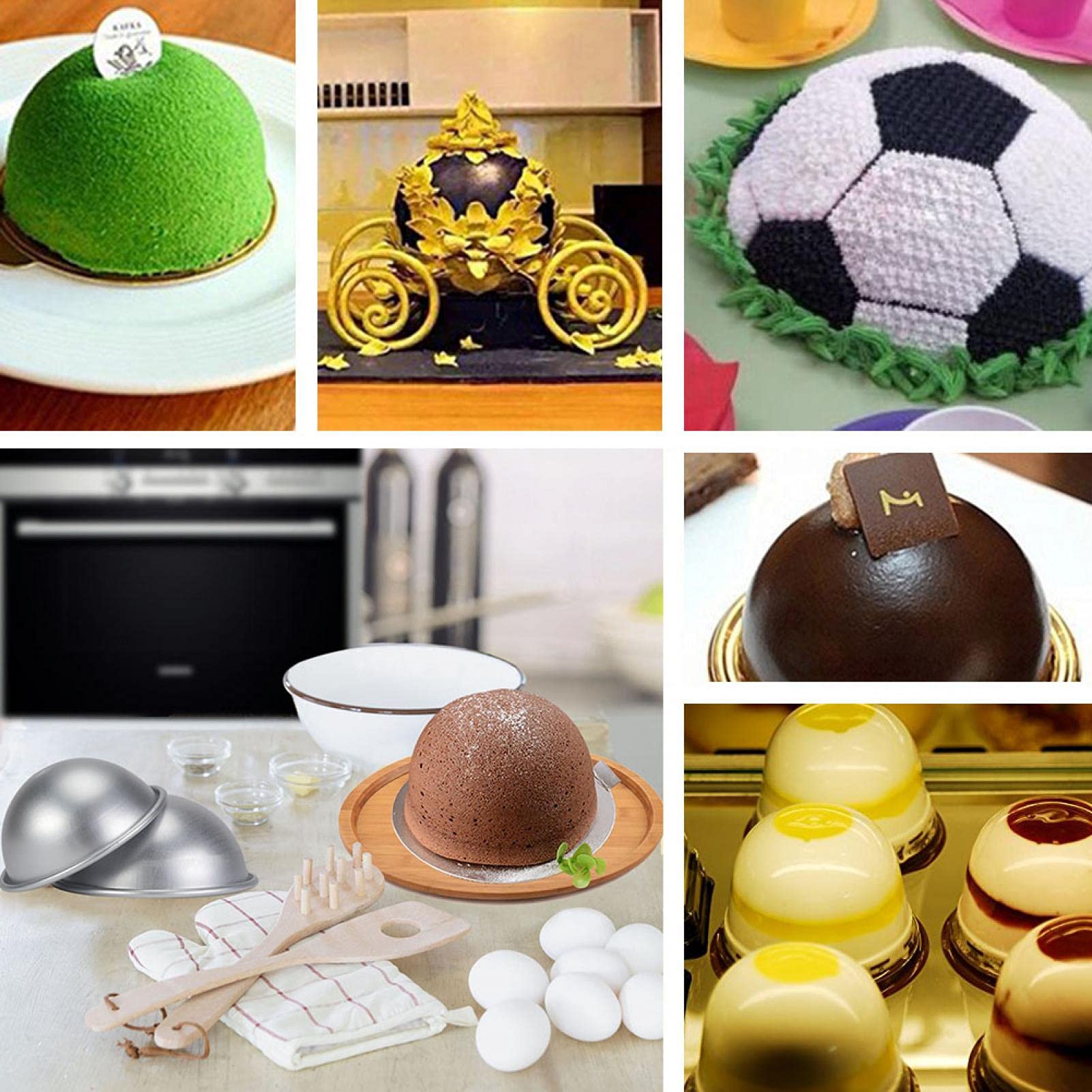 3.22 x 1.37 Inch Aluminum Hemisphere Cake Pan - Perfect for Baking Half Ball Cakes, Bikini Cakes, Desserts & Puddings | Ideal for Birthday Parties, Wedding Cakes & Creative Baking Projects