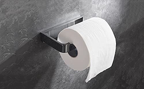 Flybath 2-Piece Bathroom Accessories Set - Square Towel Ring & Toilet Paper Holder, Solid Brass with Polished Chrome Finish, Wall Mounted Modern Bathroom Decor for Home & Hotel Use