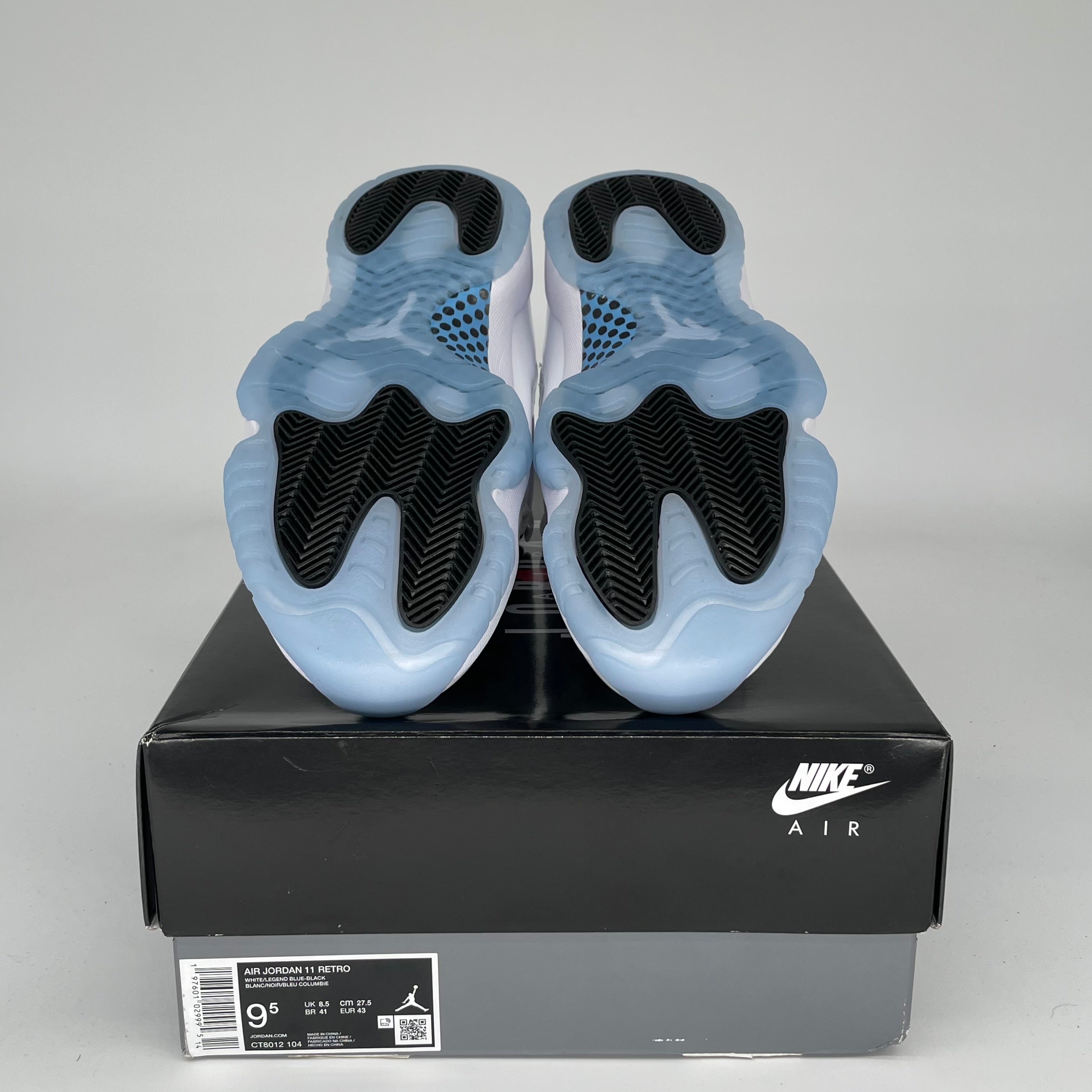 AIR JORDAN 11 Retro Legend Blue Men's Basketball Shoes Size 9.5 - White/Columbia Blue (CT8012-104) | Perfect for Sneaker Collectors & Court Performance