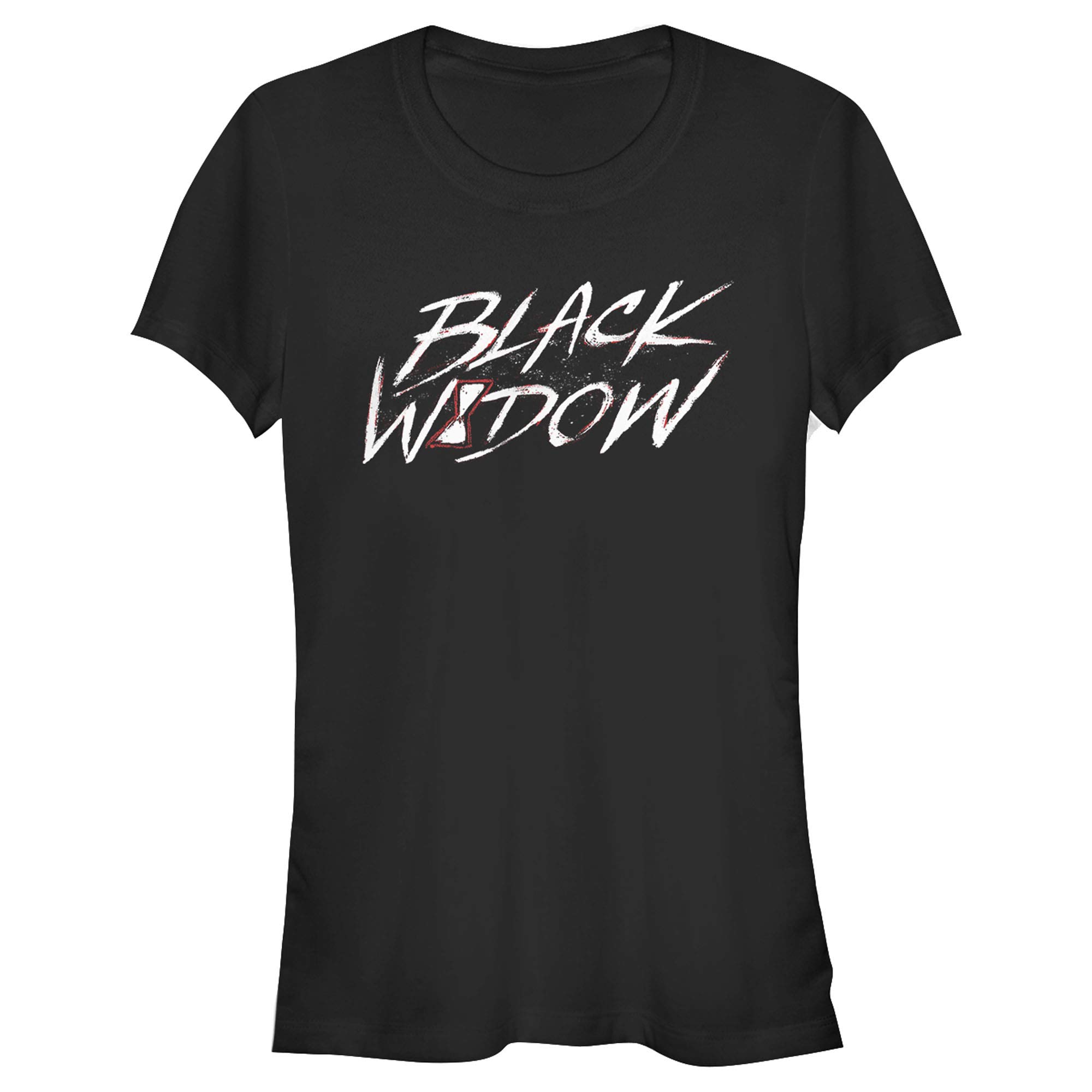 Junior's Marvel Black Widow Chalk Logo T-Shirt | Official Licensed Graphic Tee for Kids & Teens | Perfect for Cosplay, Halloween & Superhero Fans