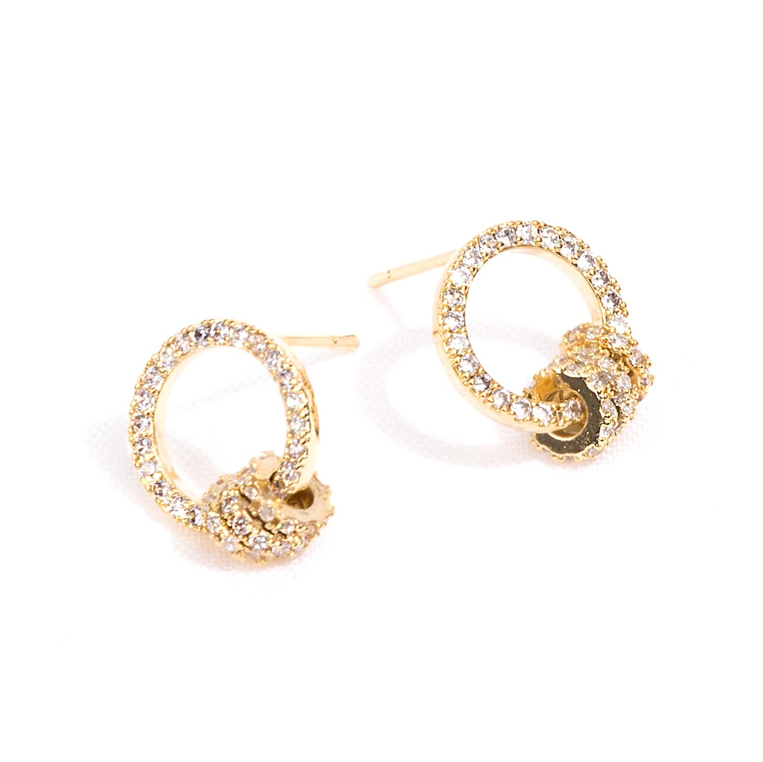 Trendy Lightweight Stud Earrings for Women - Hypoallergenic Tiny Dot, Zircon Pearl, Cross, Star & Moon, Multi-Ring, Triangle, Bowknot & Circle Designs - Perfect for Sensitive Ears | Great for Daily Wear, Parties & Gifts