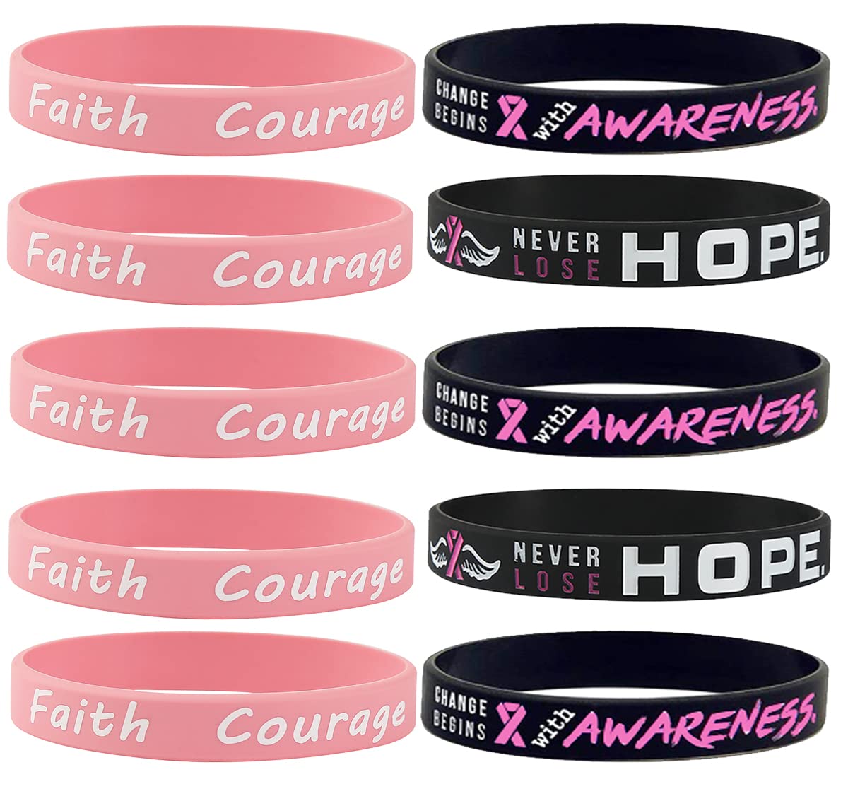 **10PCS Pink Ribbon Breast Cancer Awareness Bracelets for Women & Men - Support & Prevention Gift Set - Ideal for Fundraisers, Survivor Gifts & Awareness Events**    (优化点：   1. 核心关键词前置（Breast Cancer Awareness Bracelets）   2. 突出数量（10PCS）和适用人群（Women & Men）   3. 增加情感驱动词（Support, Prevention Gift）   4. 补充使用场景（Fundraisers, Survivor Gifts, Awareness Events）   5. 符合Google SEO的简洁性和关键词密度要求)