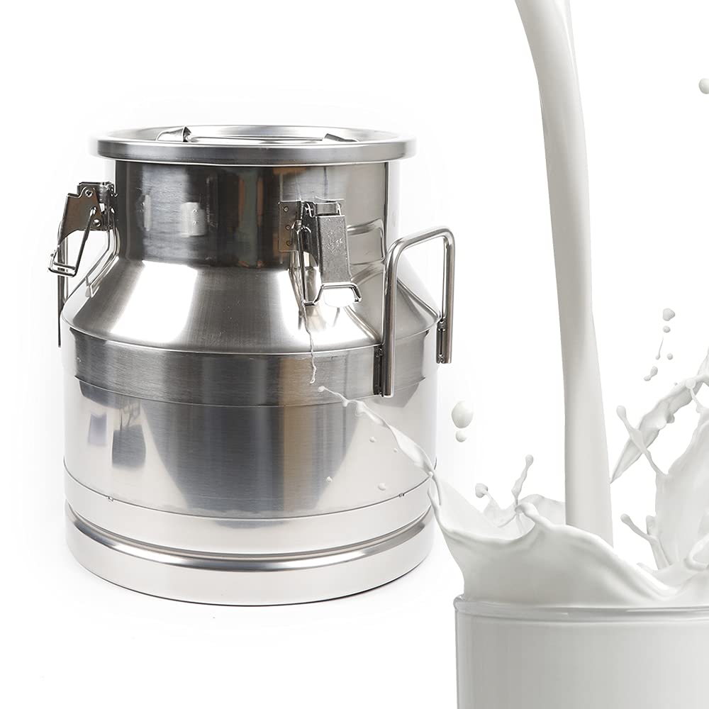 Premium Stainless Steel Milk Canister - 20L/30L/40L/50L/60L Dairy Storage Container for Farm, Restaurant & Liquid Transport | Food-Grade Metal Pail for Milk, Water & Animal Feeding