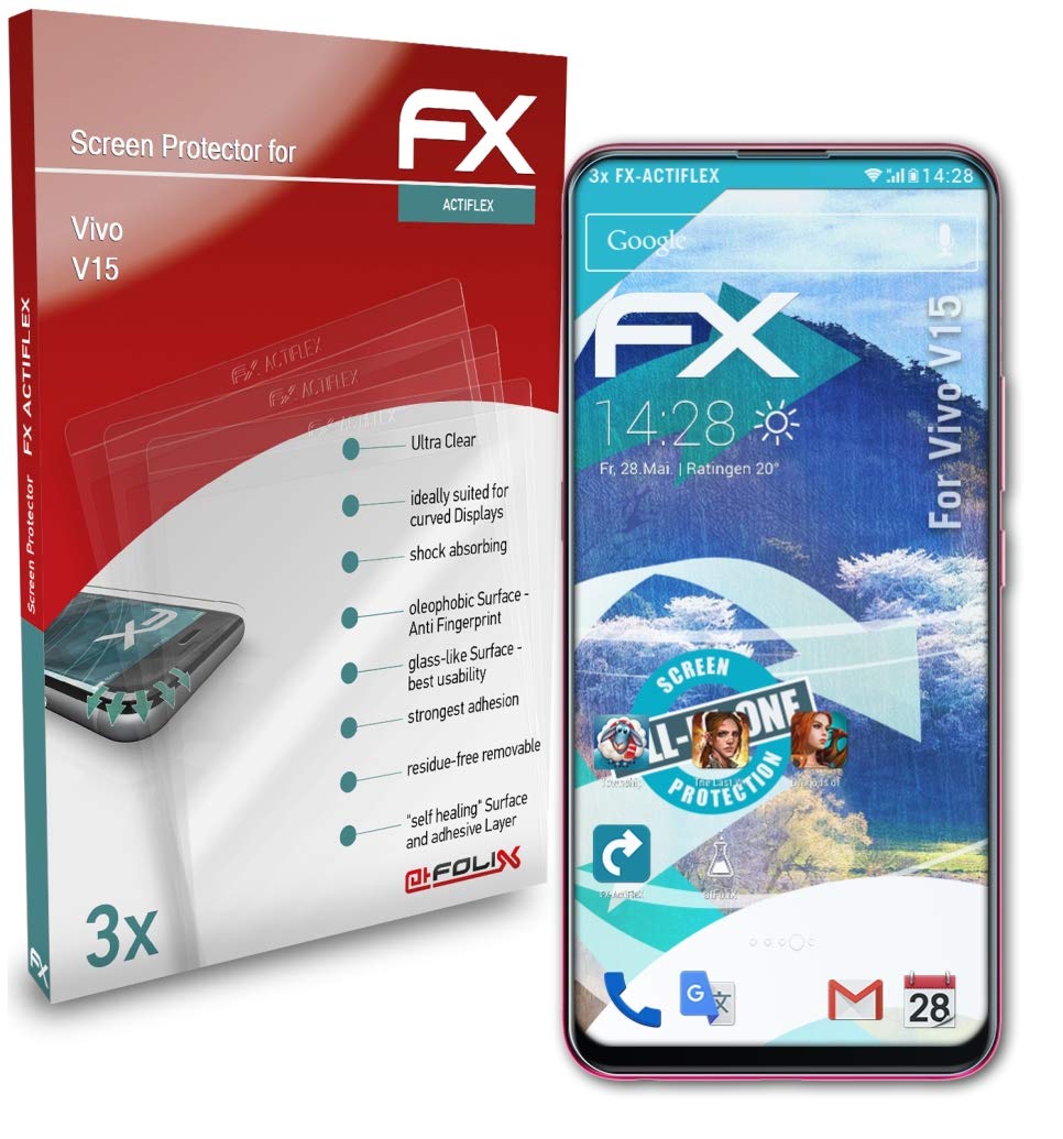 Vivo V15 Screen Protector, 3-Pack Ultra Clear Flexible Film - Anti-Scratch & Bubble-Free for Daily Protection at Work & Play
