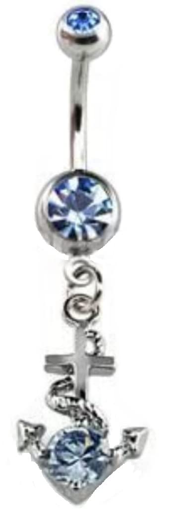 Body Accentz™ 14G CZ Anchor Belly Button Ring - Navel Piercing Jewelry for Women | Perfect for Parties, Beach & Everyday Wear