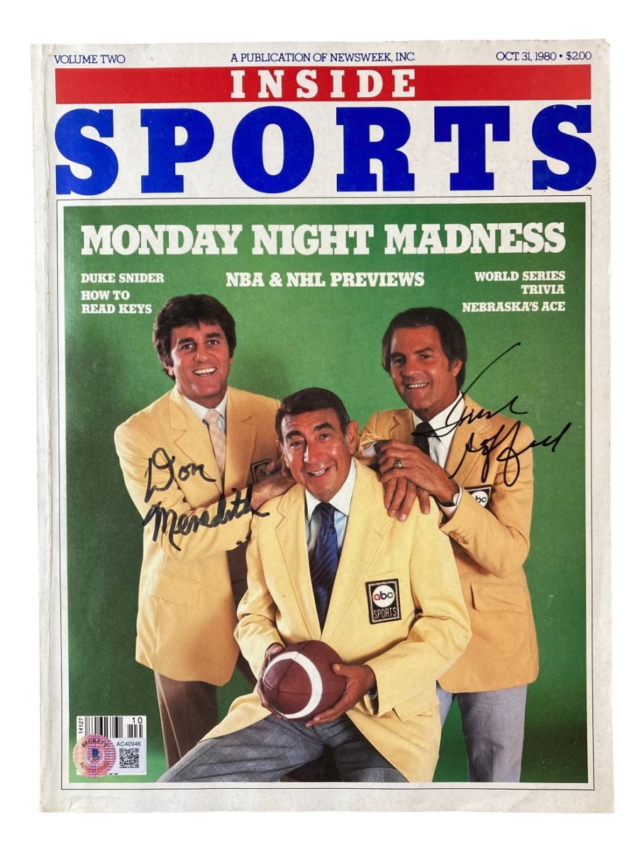 Don Meredith & Frank Gifford Autographed 1980 Inside Sports Magazine - BAS AC40946 - Rare Collectible for NFL Memorabilia Fans & Sports History Enthusiasts