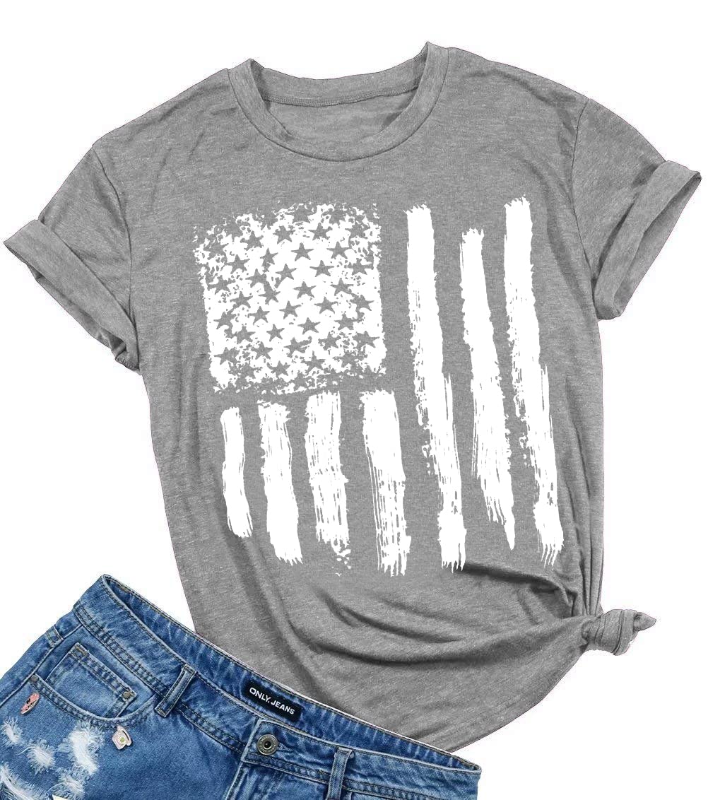 Patriotic Graphic Tees for Women - Short Sleeve Casual T-Shirts for Summer | Perfect for 4th of July, BBQ Parties & Everyday Wear