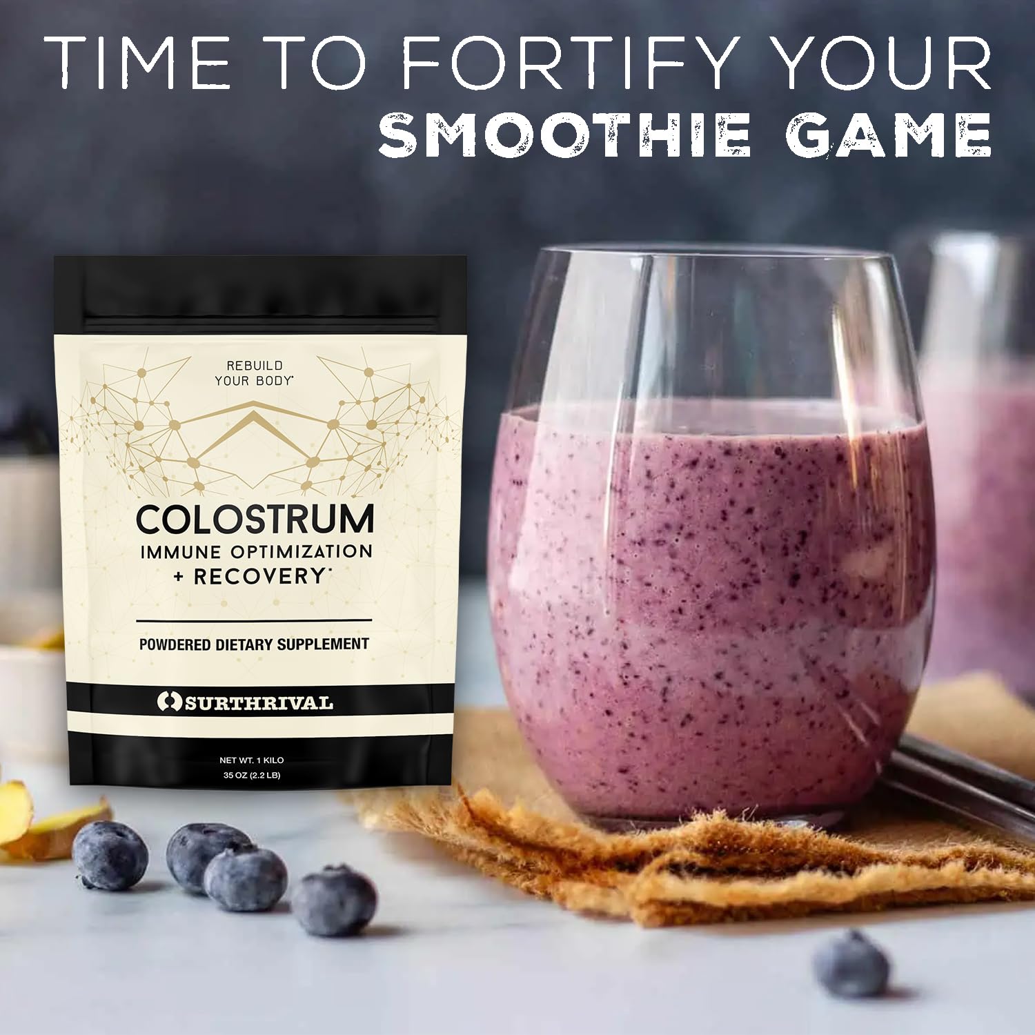 Surthrival Colostrum Powder 2kg (4.4lbs) - Immune Support & Gut Health Supplement for Recovery, Keto Diet, Workout & Wellness - Boost Immunity & Digestive Health for Athletes, Fitness & Daily Wellness