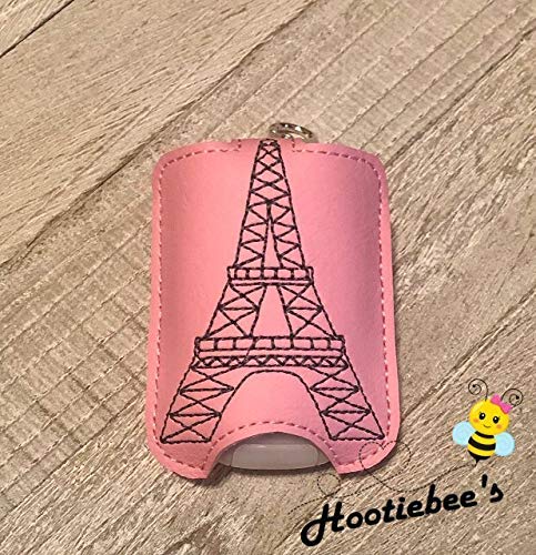 Eiffel Tower Hand Sanitizer Holder Keychain - Portable Sanitizer Bottle Clip for Purse, Backpack & Travel Accessories - Paris Themed Gift for Women