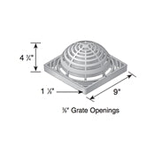 NDS 981 9-Inch Atrium Grate in Black - Durable Drainage Solution for Patios, Decks & Landscaping