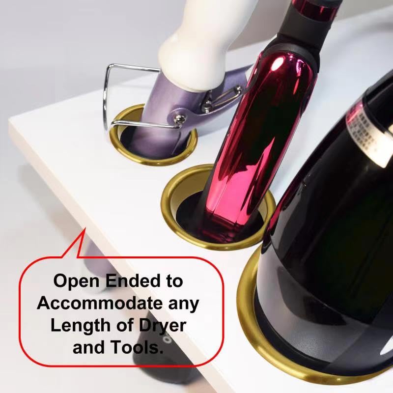 Professional Hair Styling Station with Hair Dryer Holder & Curling Iron Organizer - Golden (1.5