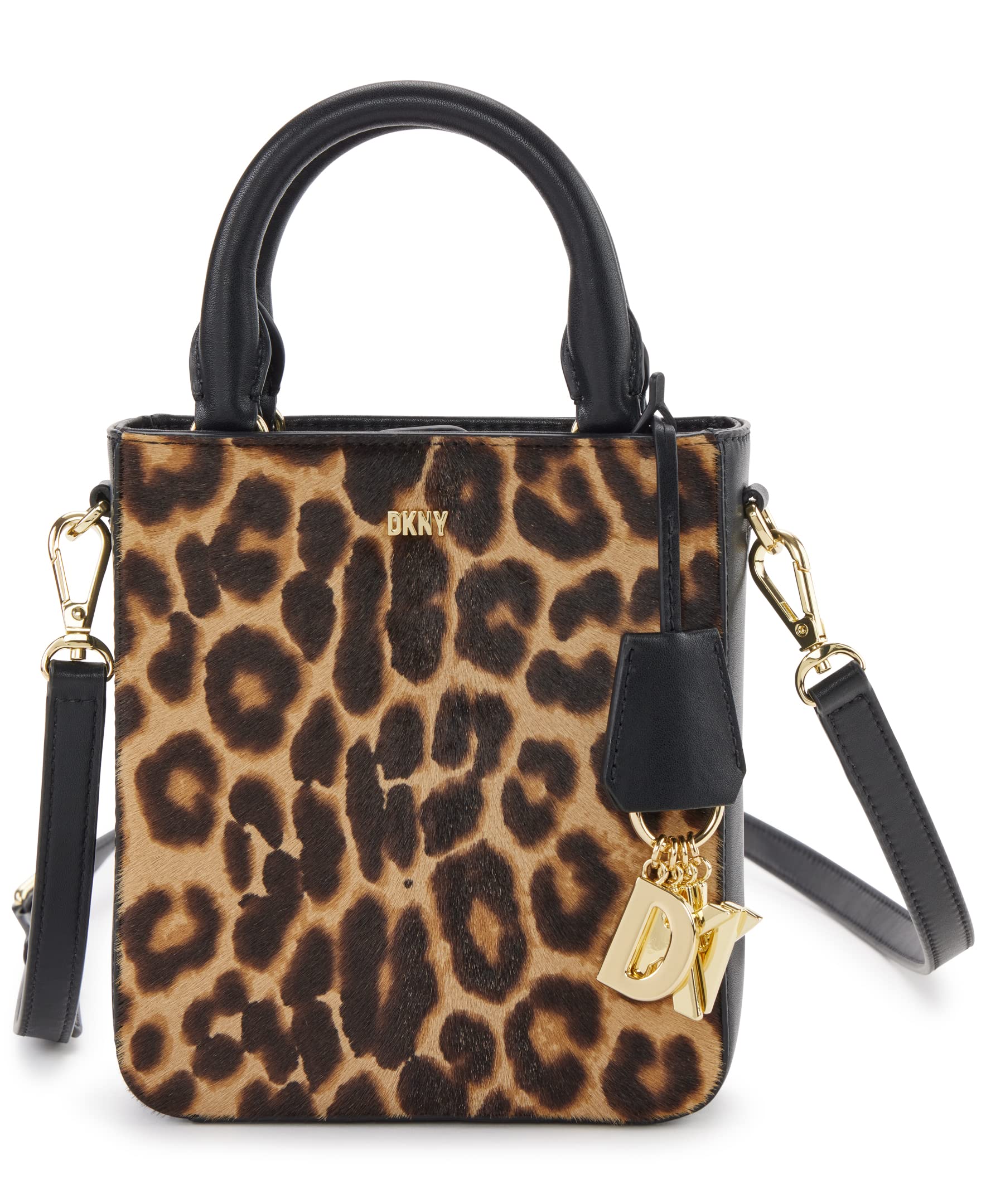 DKNY Paige Mini North South Crossbody Bag in Leopard Print - Stylish & Compact Crossbody Purse for Women | Perfect for Everyday Use, Travel & Night Out