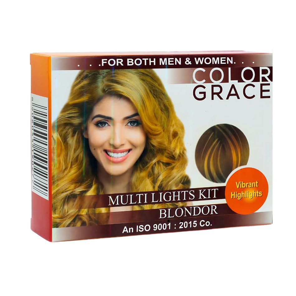 Color Grace Hair Highlighter Kit - Professional Blondor Bleach Powder & Developer for Golden Blonde Hair Lightening | DIY Salon-Quality Hair Bleach for Men & Women | Perfect for At-Home Hair Coloring & Styling