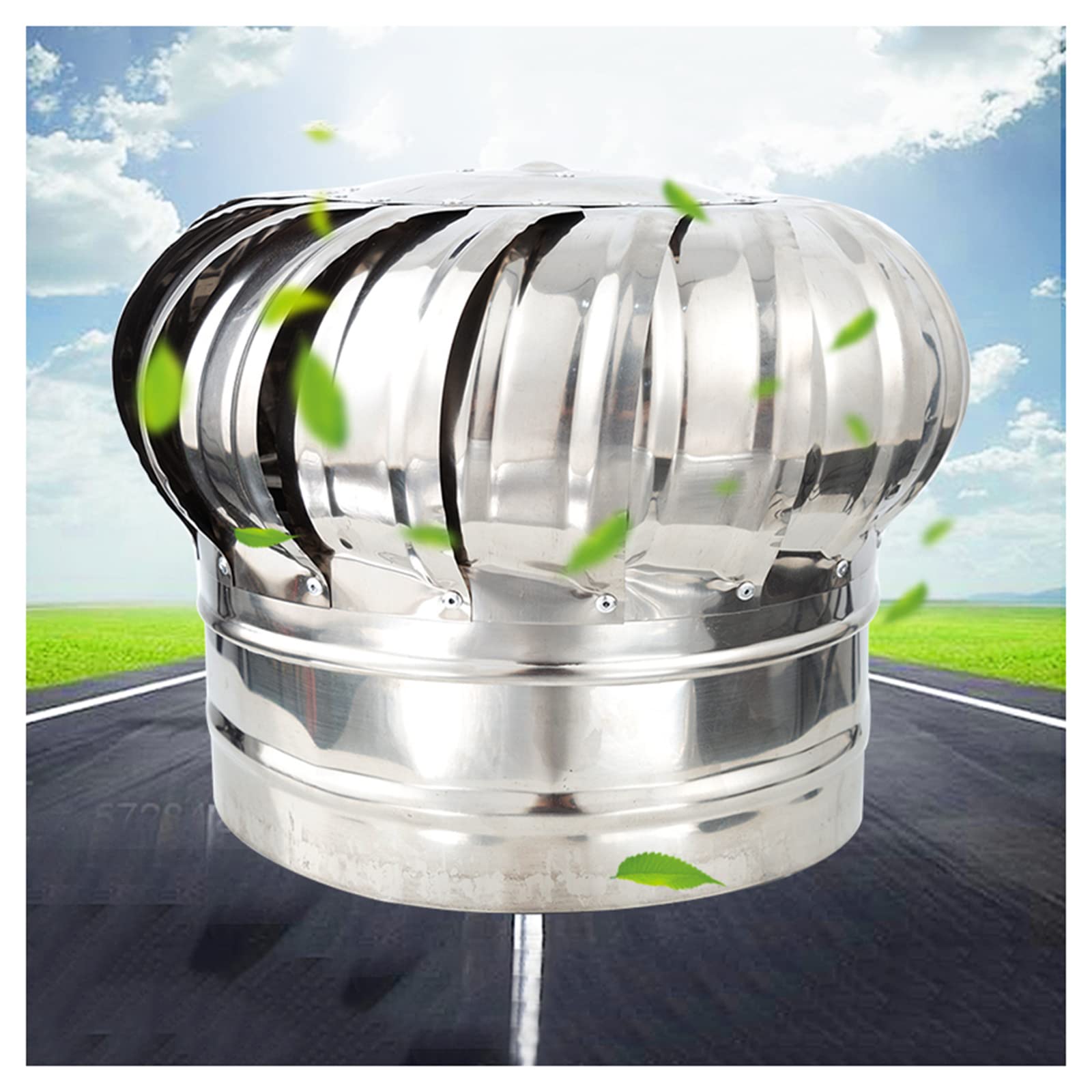 **Galvanized Stainless Steel Turbine Ventilator - 160mm Rotating Chimney Cowl Cap for Anti-Downdraught - Durable Roof Ventilation for Homes, Sheds & Greenhouses**