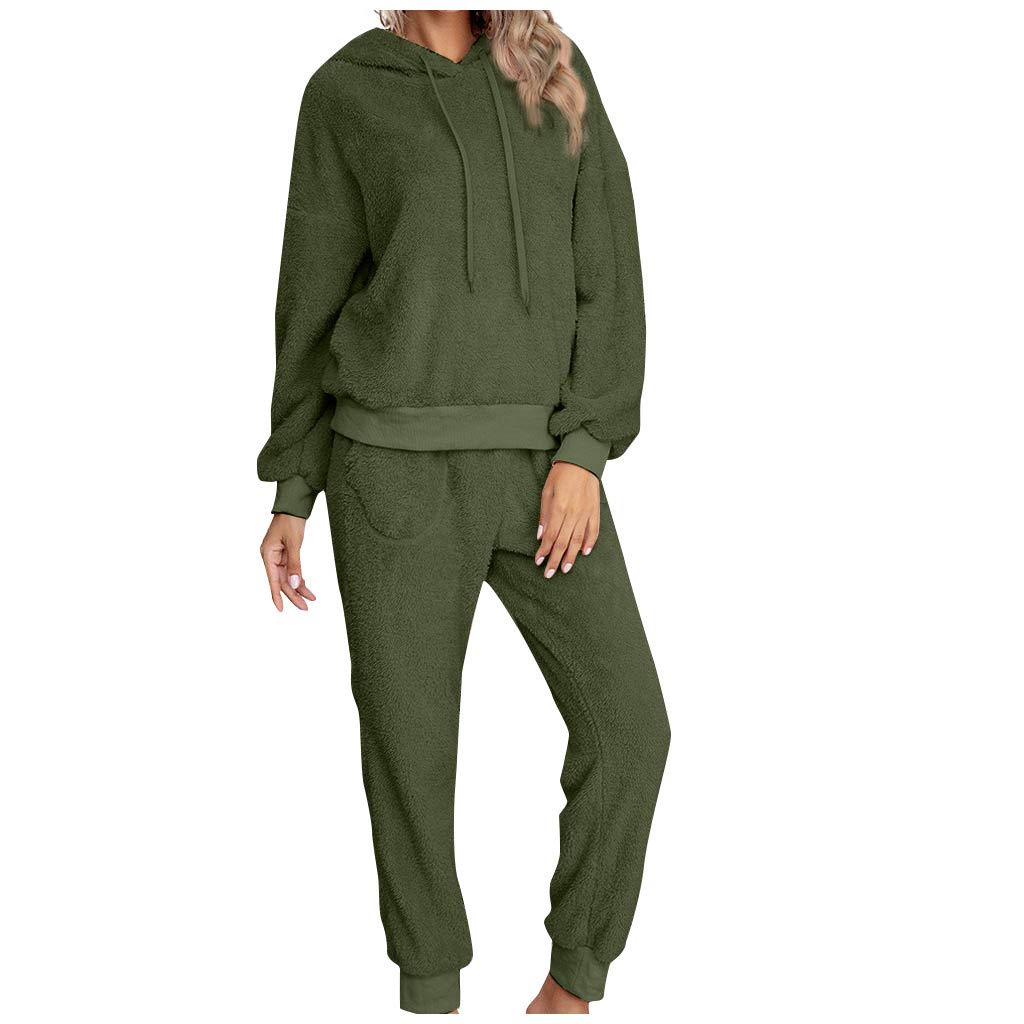 ATRISE Women's Casual Hoodie & Sweatpants Set - Ripped Hole Pullover Jogger Tracksuit for Running, Yoga & Lounge Wear