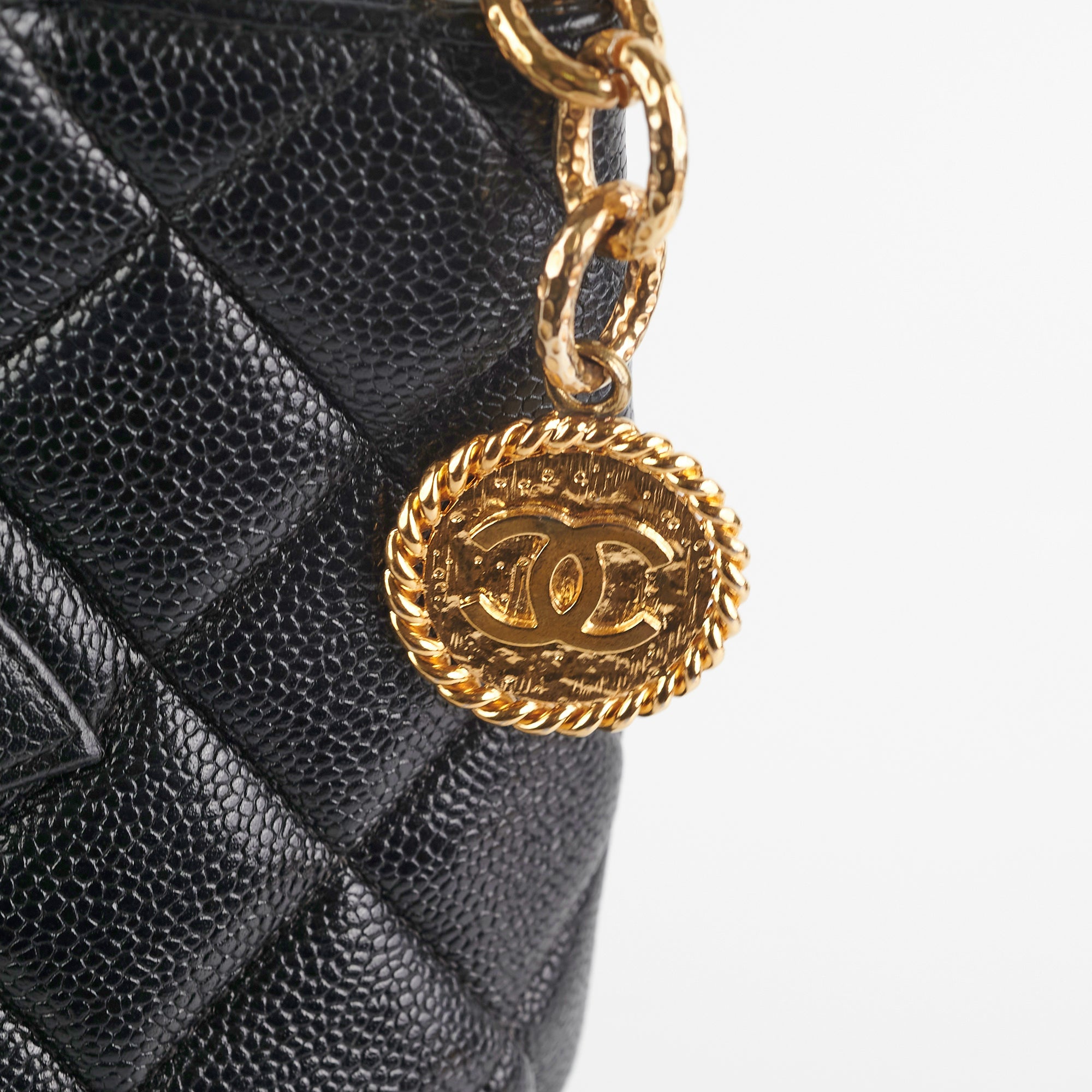 Chanel Mademoiselle Black Caviar Leather Tote Bag for Women - Luxury Designer Handbag for Work, Travel & Everyday Use