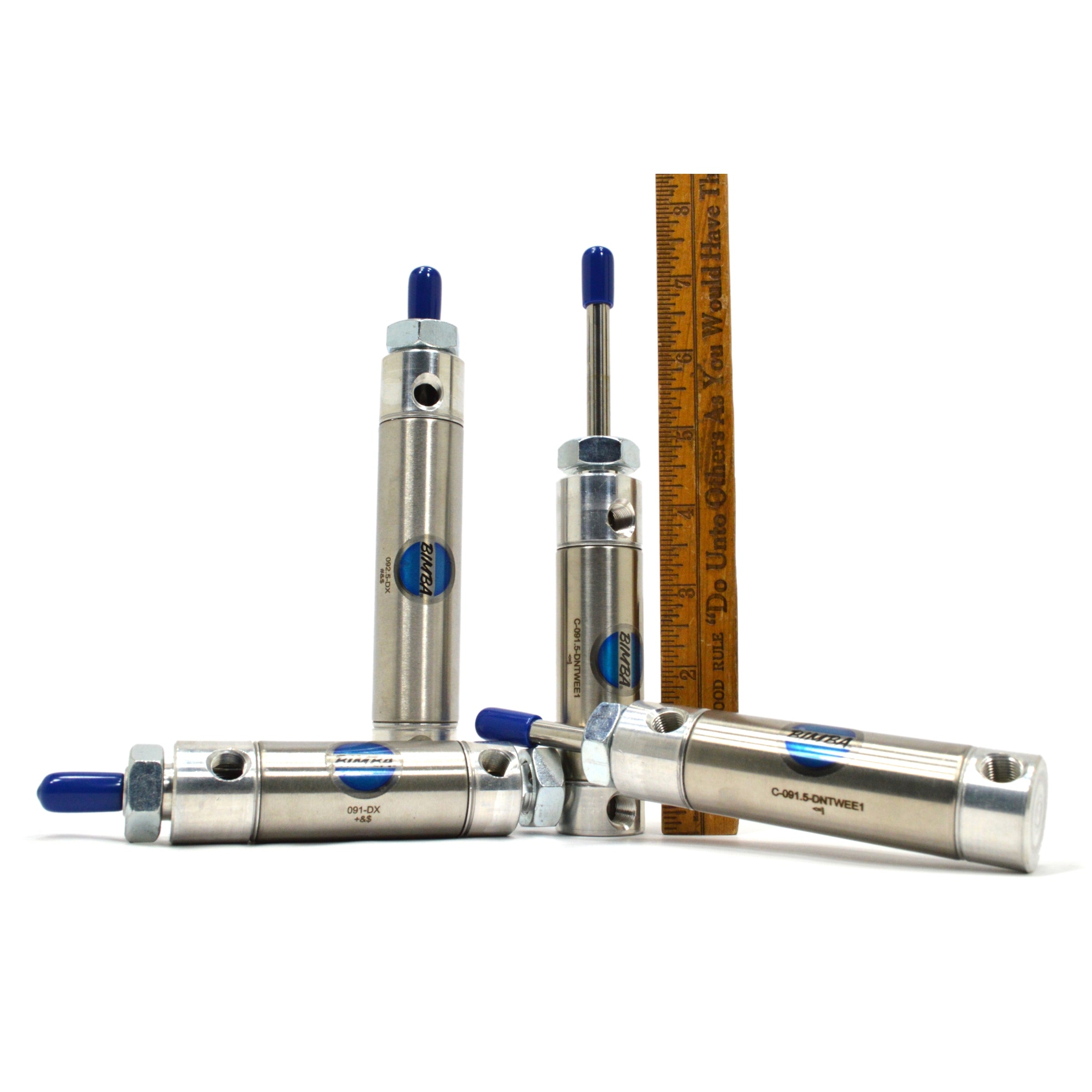 New BIMBA PNEUMATIC CYLINDER Lot of 4 - 091 DX, 092.5 DX & C 091.5 Air Cylinders for Industrial Automation & Machinery Repair