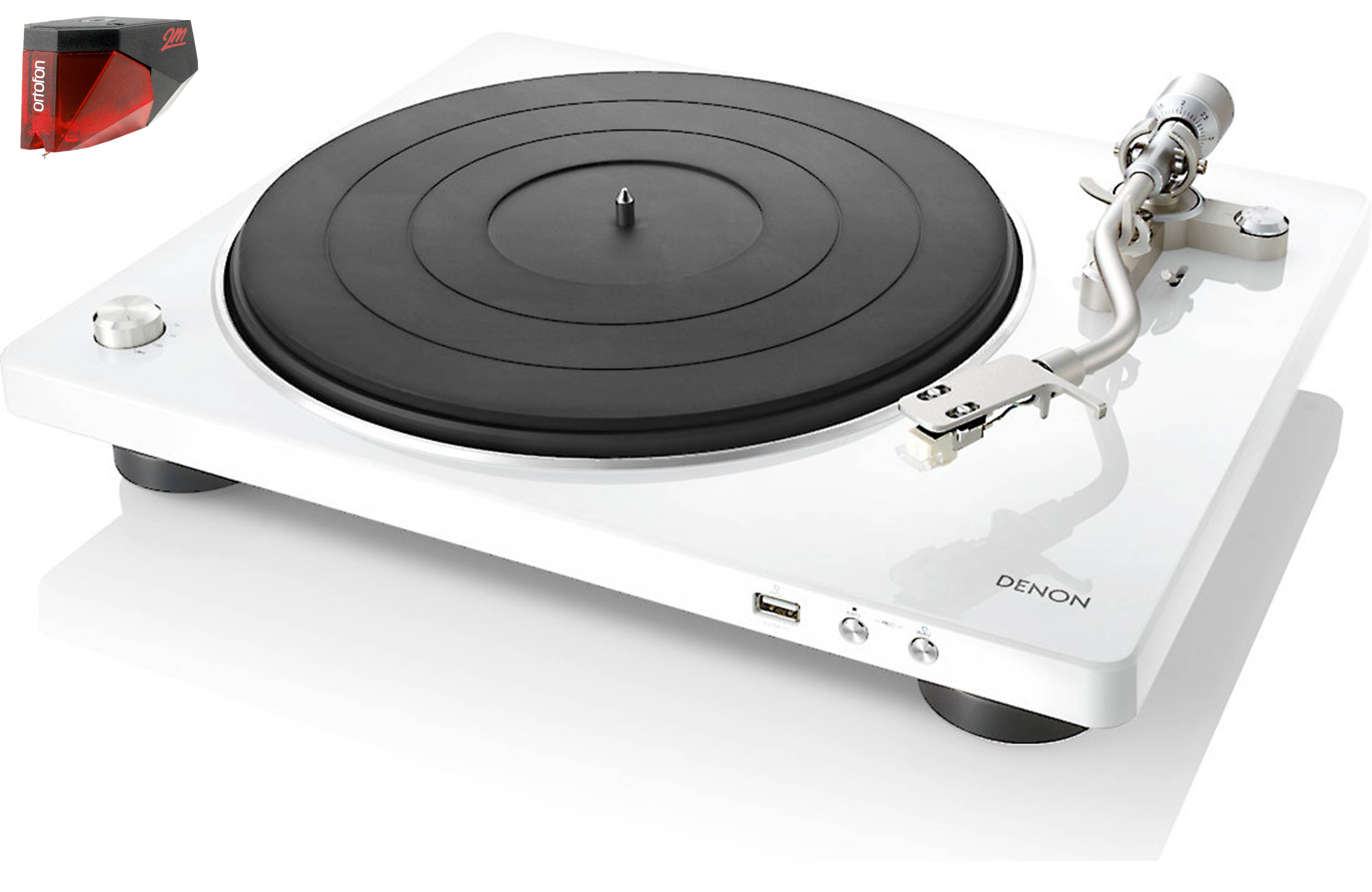 Denon DP-450USB Professional USB Turntable with Ortofon 2M Red Cartridge - Hi-Fi Vinyl Record Player for Home Audio & DJ Setup - Perfect for Music Lovers & Audiophiles