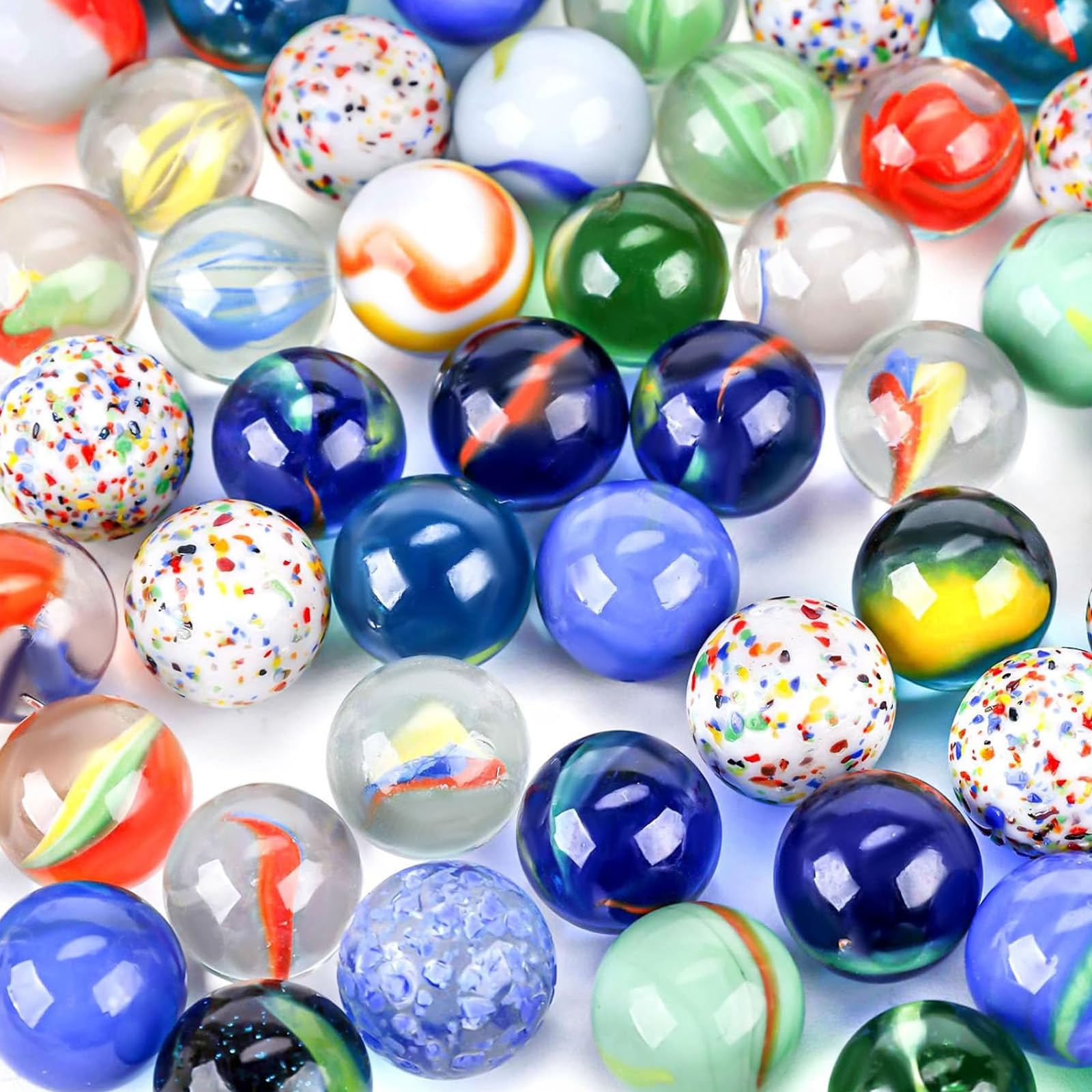 POPLAY 160PCS Glass Marbles for Kids - Classic Marble Game Set, DIY Crafts, Collectibles & Home Decor - Perfect for Indoor/Outdoor Play, Party Favors & Sensory Activities