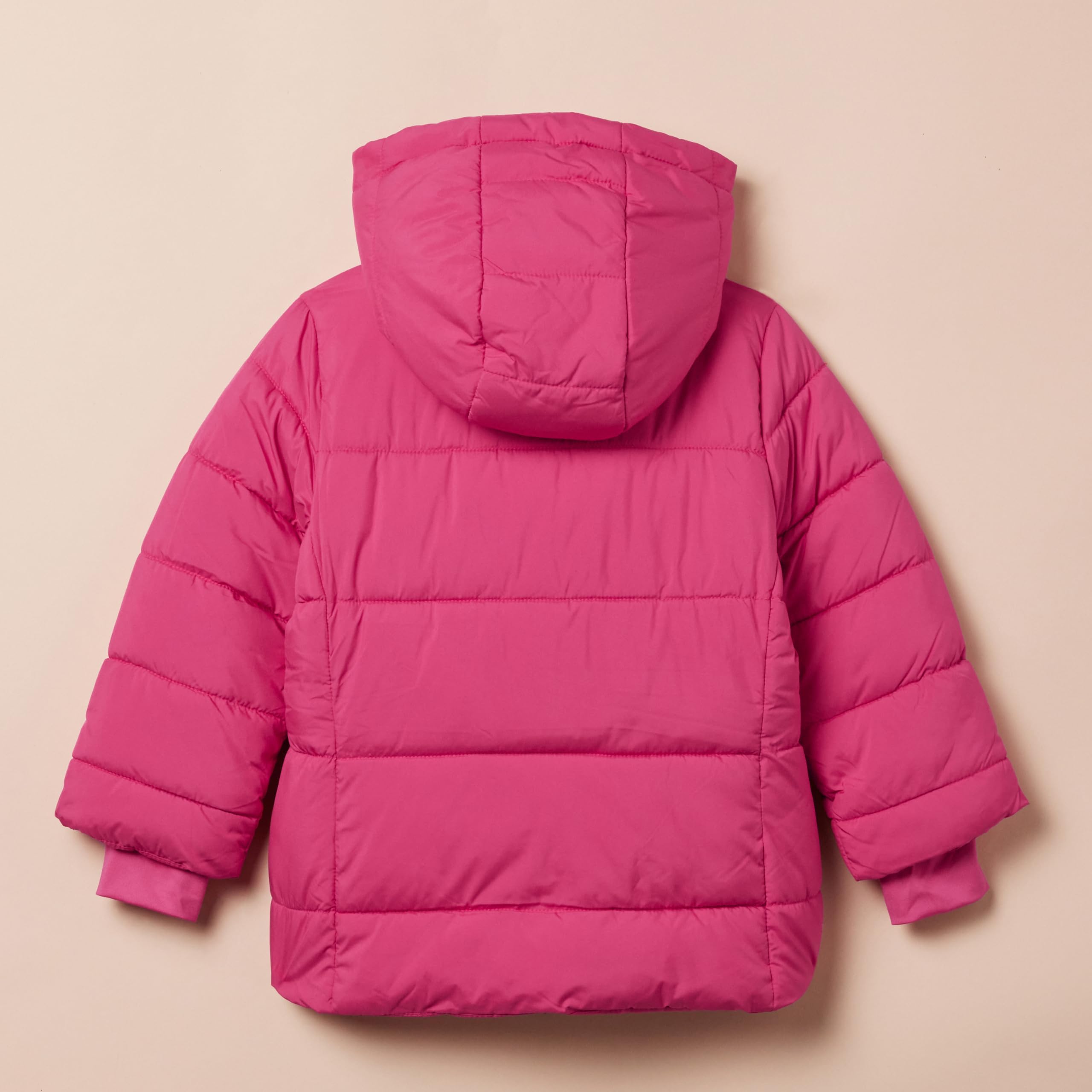 Amazon Essentials Girls & Toddlers' Heavyweight Hooded Puffer Jacket - Warm Winter Coat for Kids Outdoor Play, Snow Day & School Activities