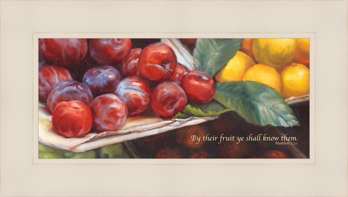By Their Fruit Ye Shall Know Them - Inspirational Christian Wall Art for Home & Office Decor - Perfect for Living Room, Bedroom, or Church Display