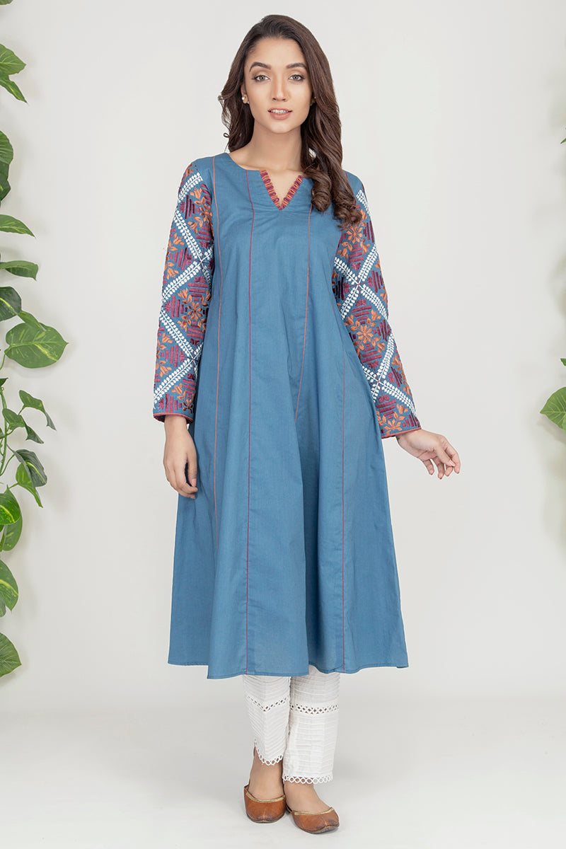 Iris Navy Blue Dress - Elegant Floral Print Women's Dress for Casual Wear, Party & Special Occasions