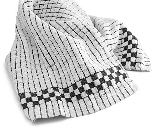 Premium XLNT Black Kitchen Towels (2-Pack) - 100% Cotton Dish Towels | Super Absorbent & Quick-Drying Dishcloths for Washing Dishes, Cleaning Countertops & Drying Hands | Multipurpose Kitchen Towel Set for Cooking, Baking & Household Chores