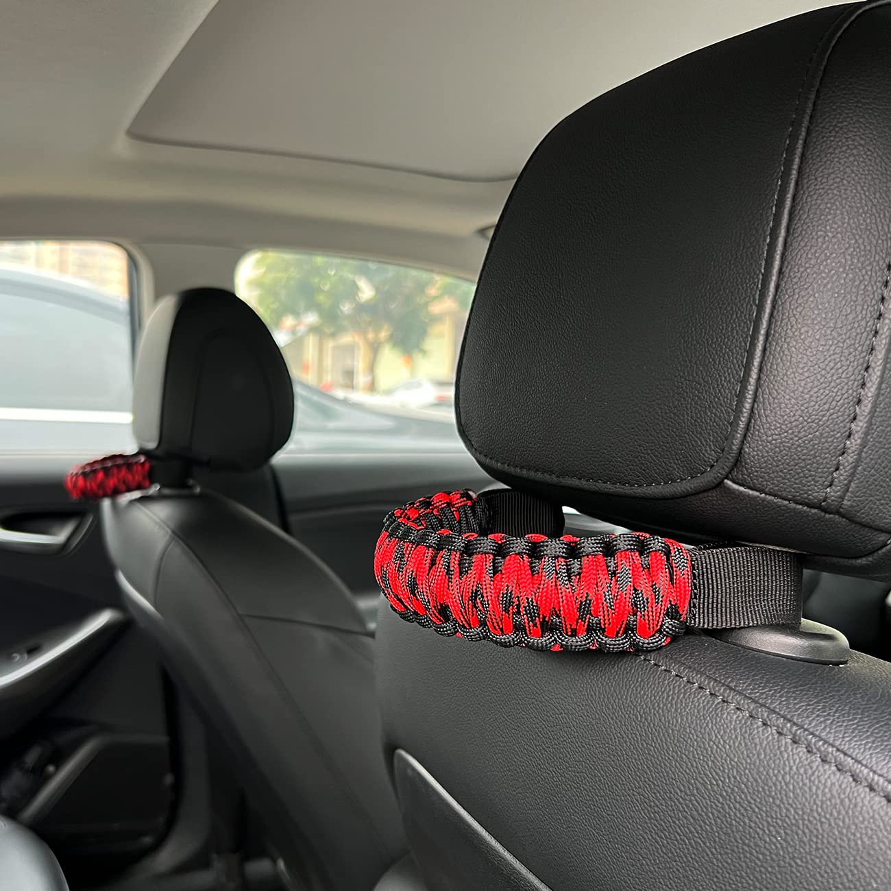 Jeep Wrangler Grab Handles (2pcs) - Heavy Duty Seat Mount Handles for Jeep Wrangler YJ TJ JK JL & Land Cruiser FJ Suzuki - Black Spider Texture - Perfect for Off-Roading, Camping & Adventure Trips