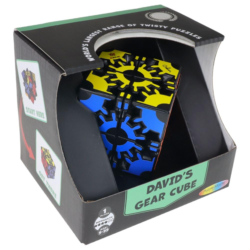 Meffert's David's Gear Cube Puzzle - Black Body Twist Speed Cube for Adults & Kids - Perfect for Brain Training, Stress Relief & STEM Learning