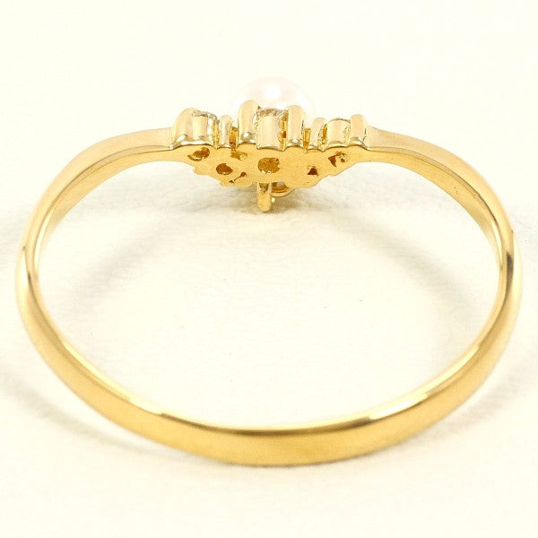 18K Yellow Gold Pearl and Diamond Ring for Women - Elegant Bridal Jewelry, Wedding, Engagement, Anniversary Gift