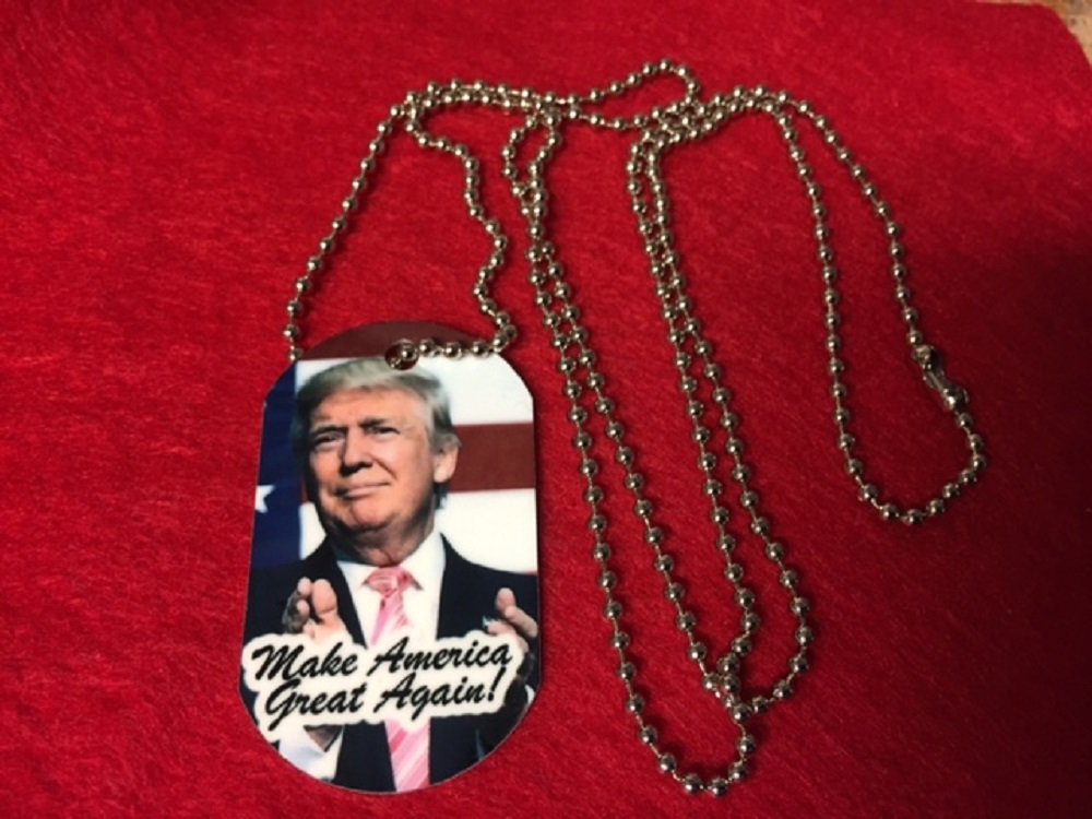 Donald Trump Make America Great Again Dog Tag Necklace - Patriotic Military Style Pendant for Men & Women - Perfect for Campaigns, Veterans Day & Political Events