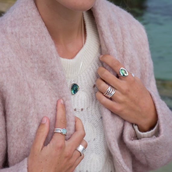 Textured Silver Water Ripple Ring for Women - Elegant Wave Design Jewelry for Everyday Wear, Gift Giving & Special Occasions