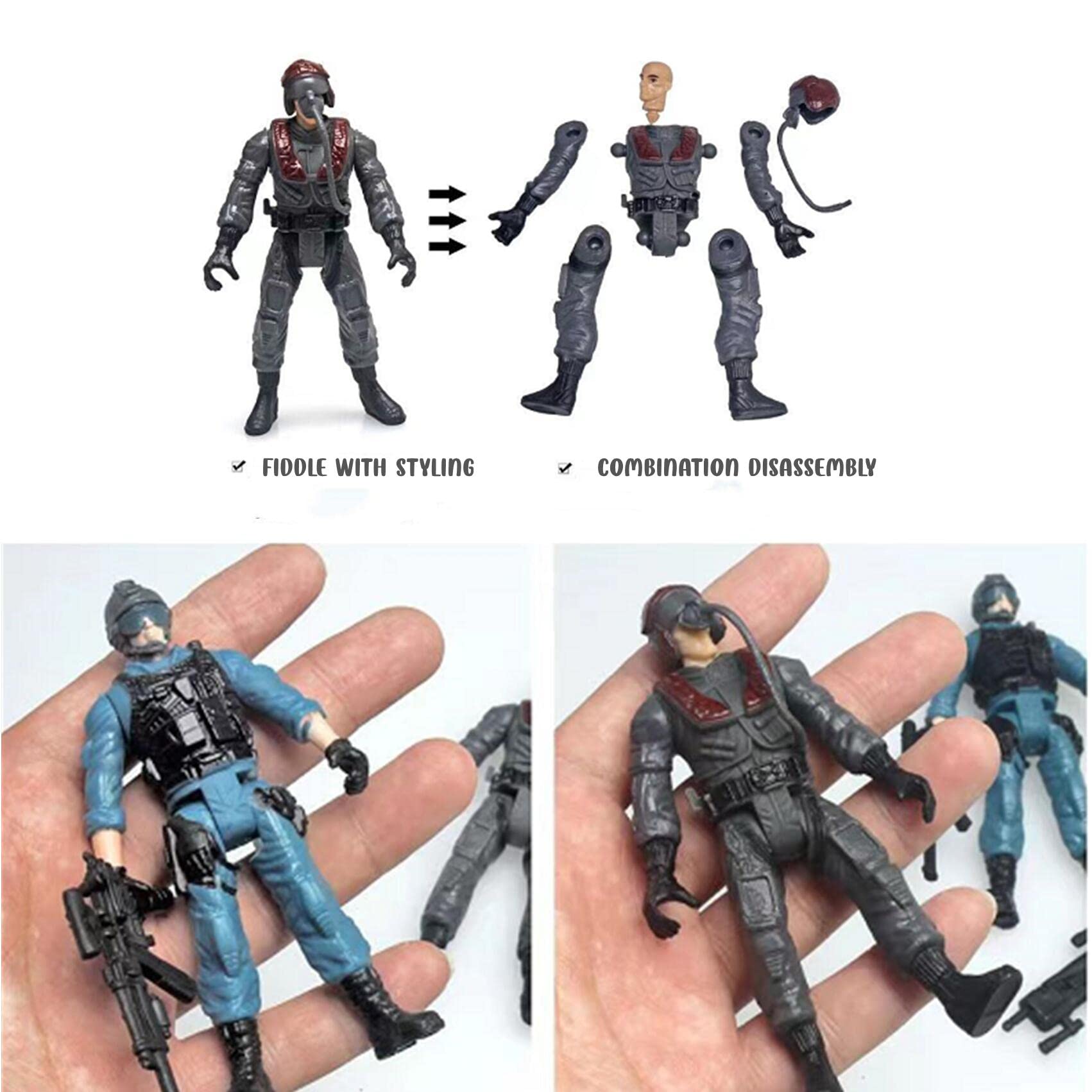 Army Men vs Zombies Action Figure Toy Set - 12PCS Realistic Battle Scene Playset for Kids & Adults | Perfect for Christmas Gifts, Halloween Decor & Role Play Battles