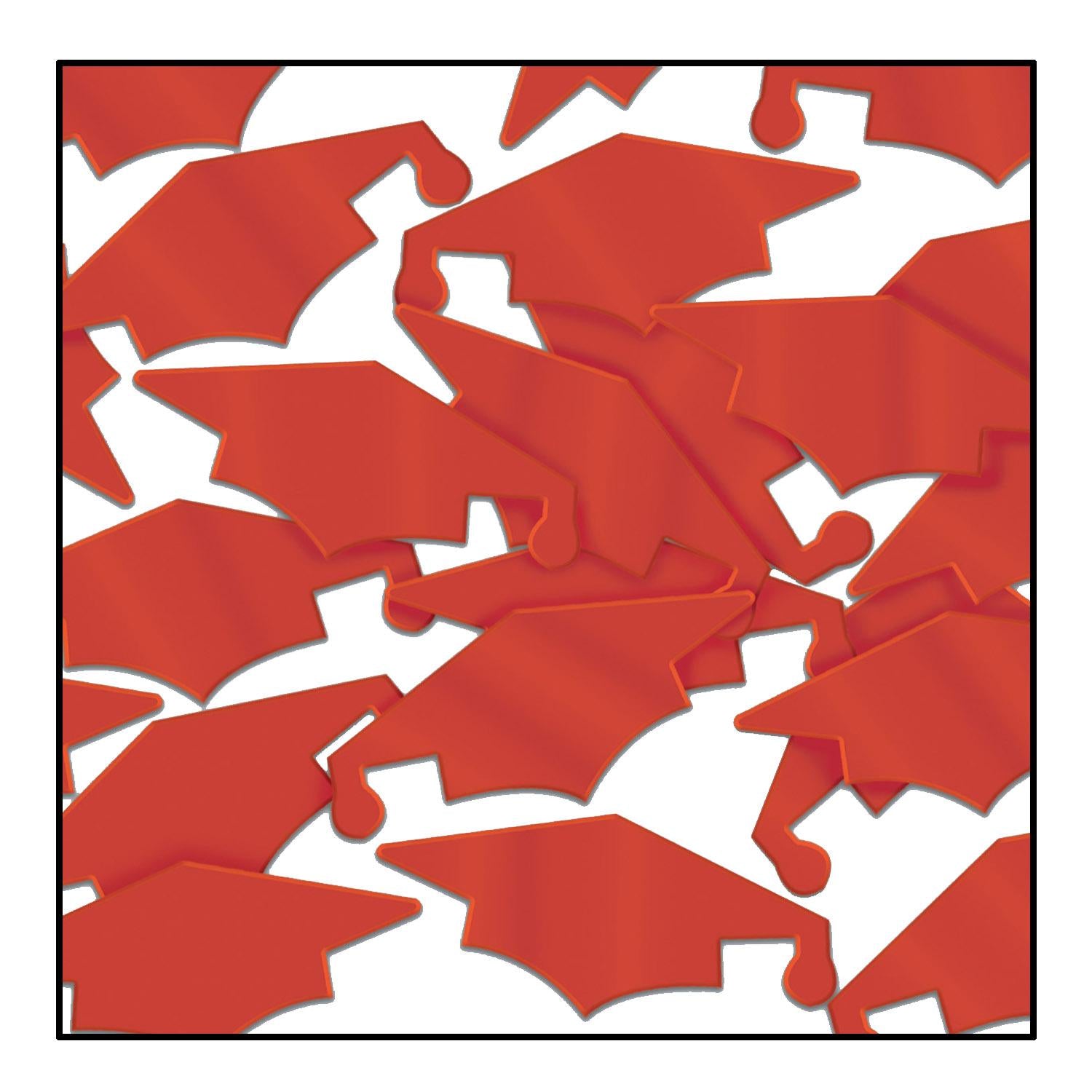 12 Pack Red Graduation Confetti Caps by Beistle - 1 Oz per Pack - Perfect for Graduation Parties, School Celebrations & Festive Events