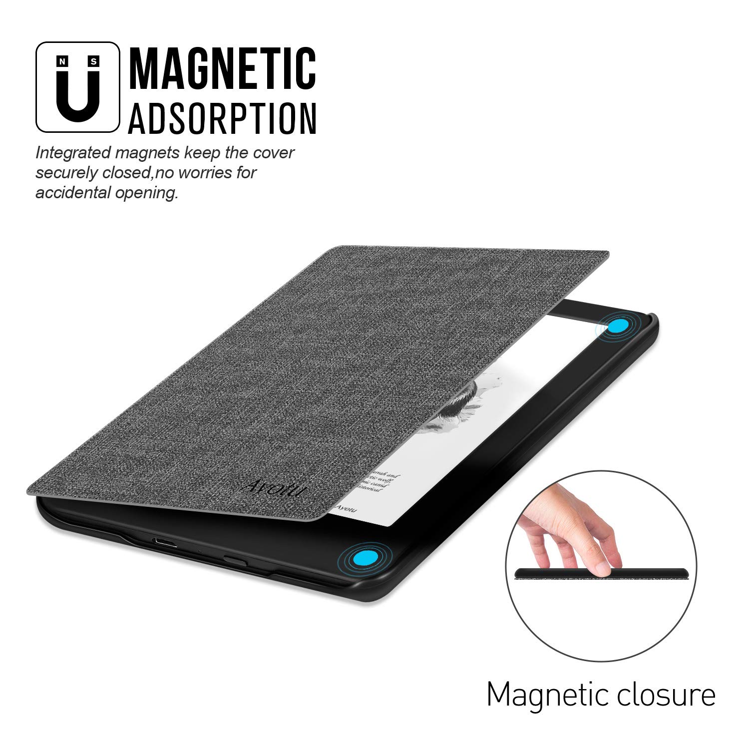 Ayotu Protective Case for Kindle 10th Generation (2019 Release) - Shockproof Cover with Auto Wake/Sleep Function, Compatible with Amazon Kindle 10th Gen 2019 (Not for Kindle Paperwhite/Oasis/2022 Models) - Grey - Perfect for Reading, Travel & Daily Use