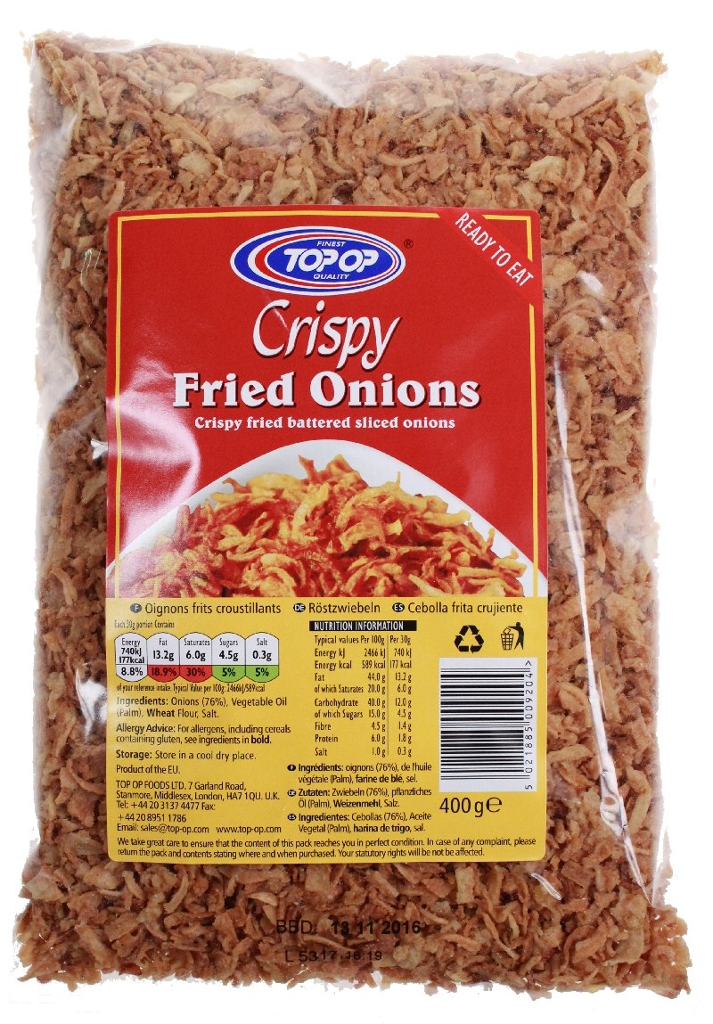 Premium Crispy Fried Onions 400g - Gluten-Free Topping for Salads, Burgers & Casseroles - Perfect for Thanksgiving & Everyday Cooking