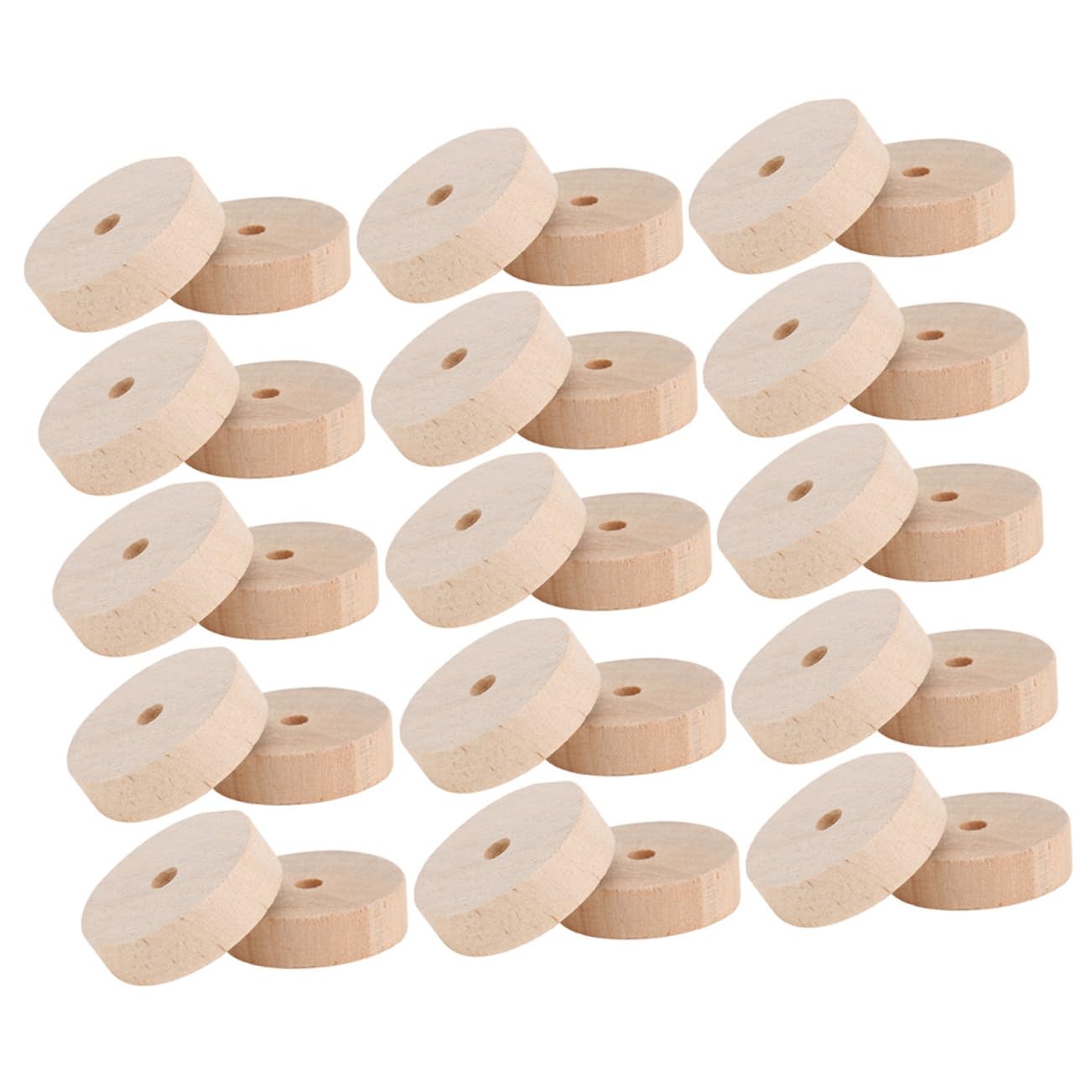 EXCEART 30pcs Log Wheel Retro Toys - Wooden RC Car Accessories, Small Wood Wheels for Kids DIY Crafts, Child Toy Car Parts, Vintage Wooden Dowels for Model Building and School Art Projects
