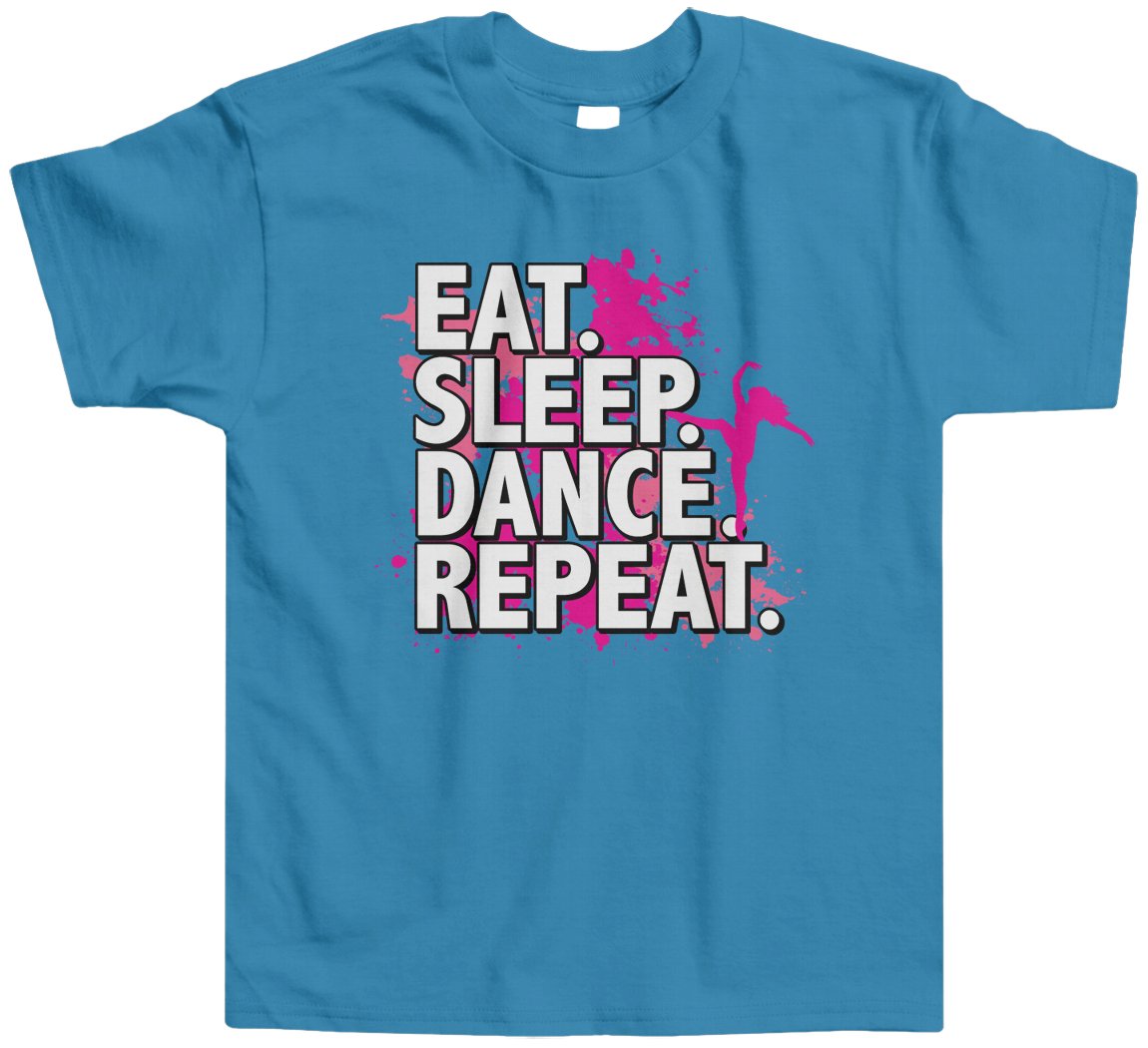 Threadrock Toddler Girls' Eat Sleep Dance Repeat T-Shirt - Cute & Comfortable Cotton Tee for Playtime, Dance Class & Everyday Wear