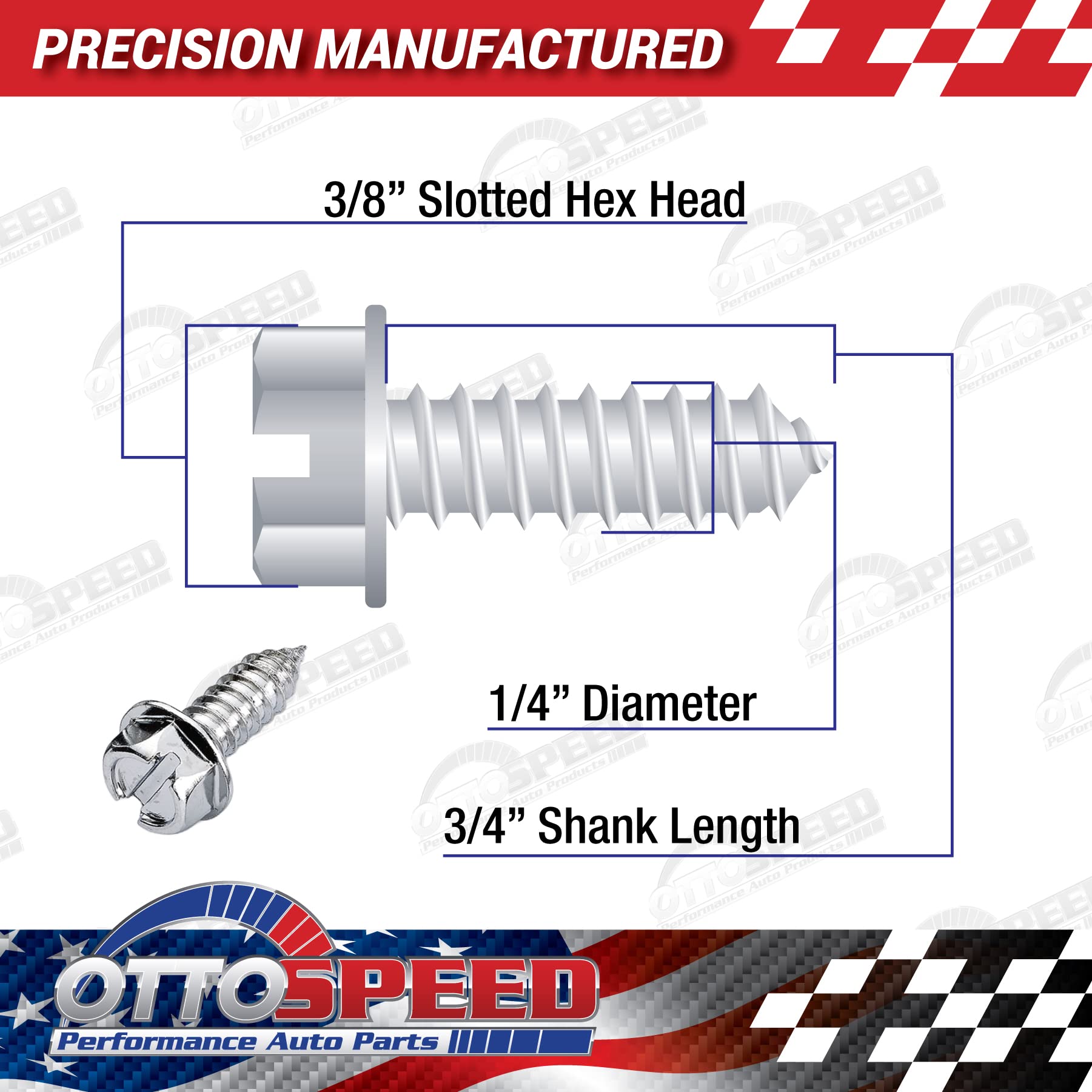 Chrome License Plate Screw Kit - Rustproof Self-Tapping Bolts for Cars, SUVs, Trucks - Easy Front & Back Installation