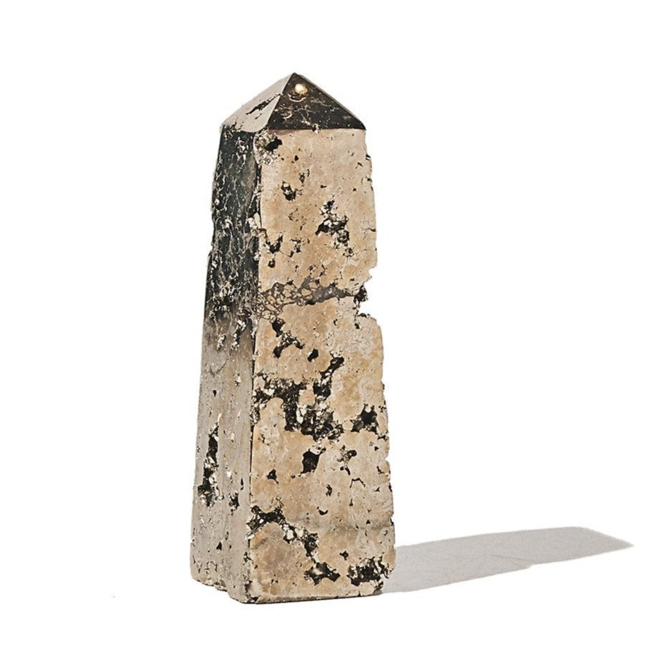 Natural Pyrite Tower - Healing Crystal for Home & Office Decor, Feng Shui, Meditation & Energy Balancing | Perfect for Spiritual Growth, Stress Relief & Positive Vibes