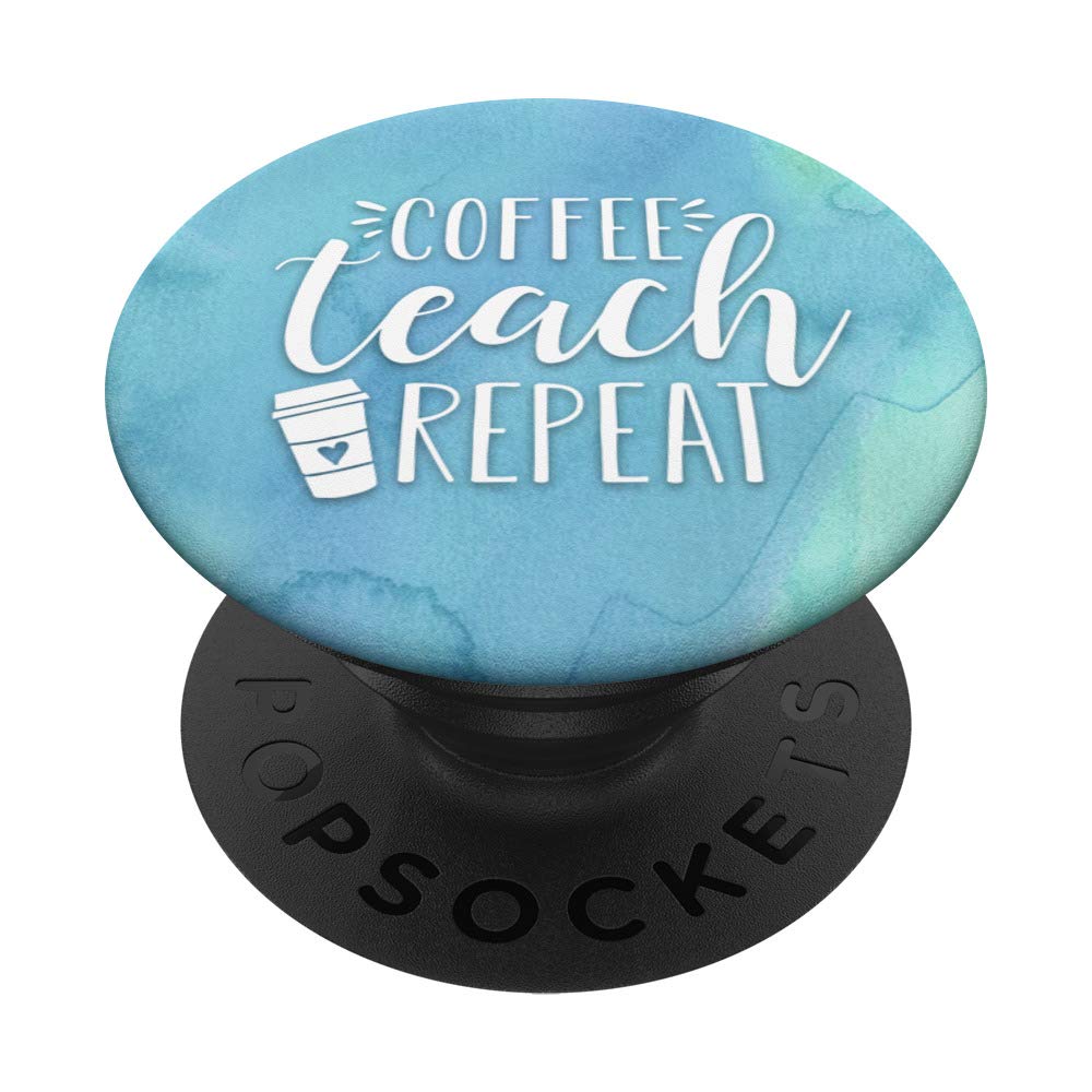 Cute Coffee Lover Teacher Quote PopSockets PopGrip - Swappable Phone & Tablet Grip for Coffee Enthusiasts | Perfect Gift for Teachers, Back to School, Office & Daily Use
