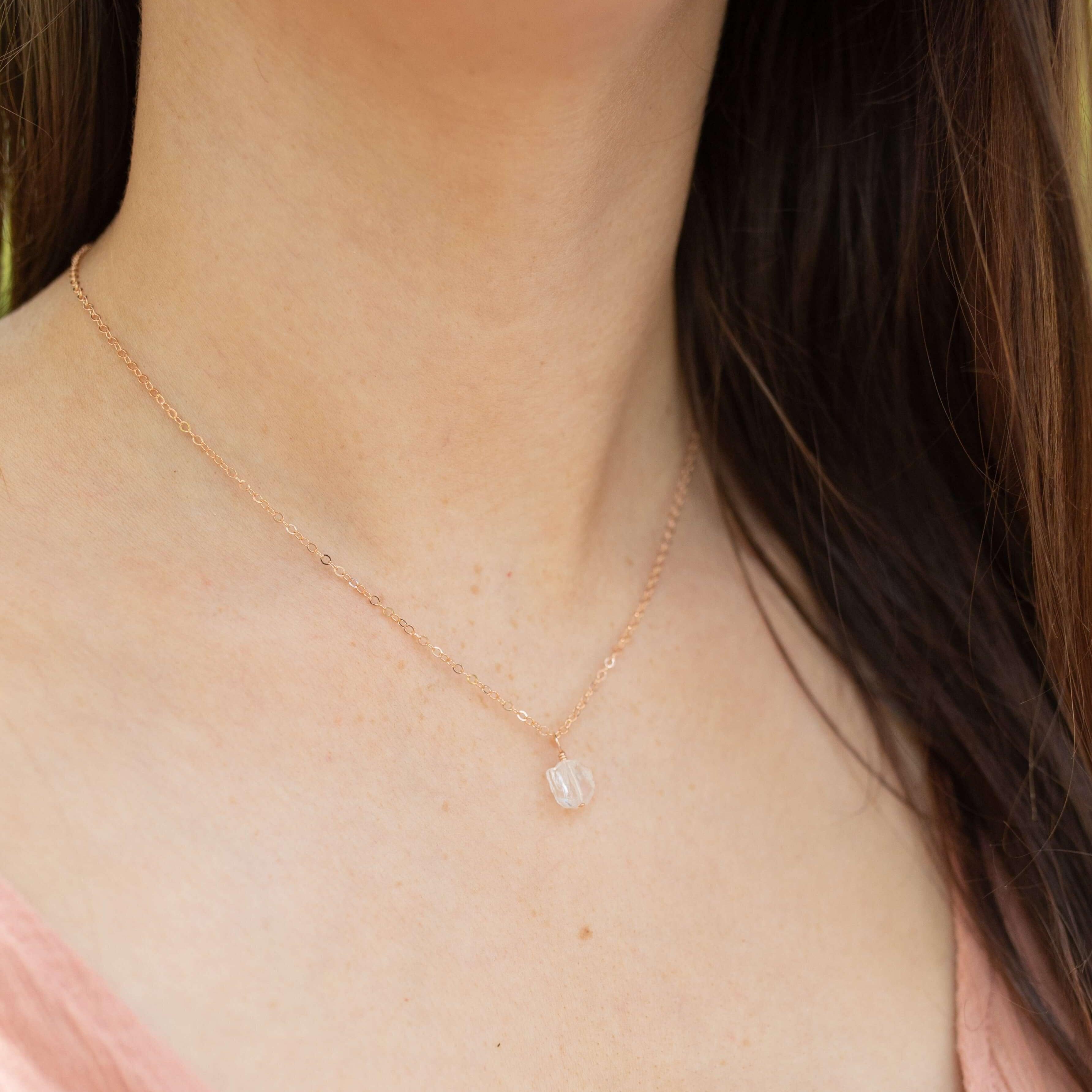 Natural Raw Crystal Quartz Pendant Necklace - Healing Stone Jewelry for Women, Men | Spiritual Protection, Energy Cleansing | Perfect for Meditation, Yoga & Everyday Wear