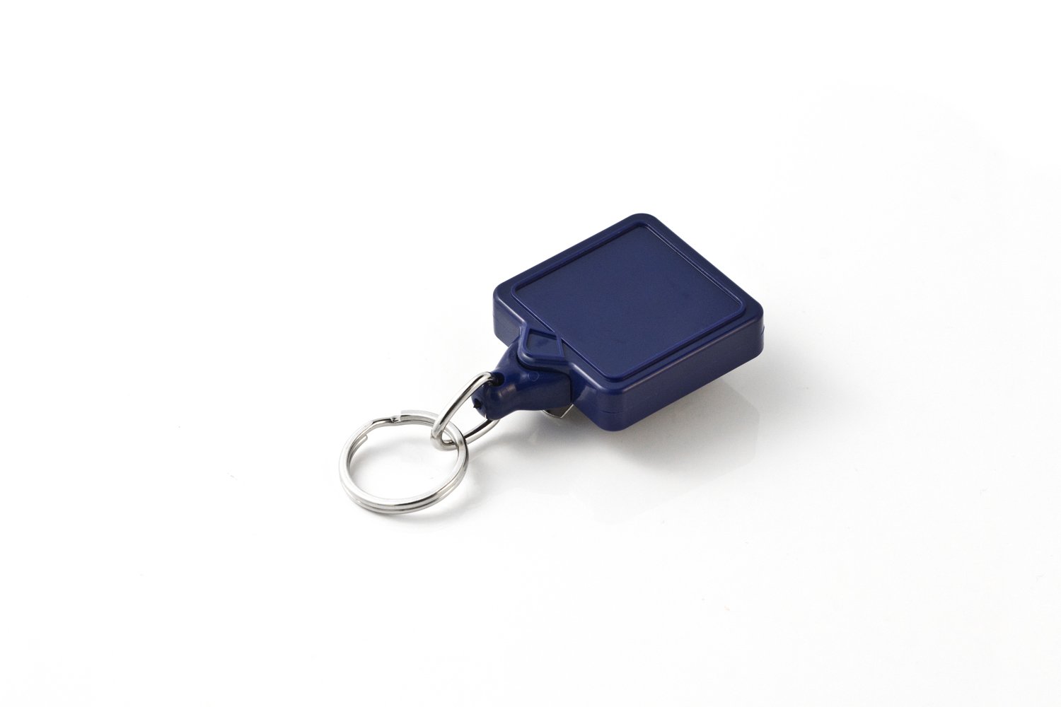 KEY-BAK Mini Retractable Key Holder with Steel Clip - Blue for Home & Office Use