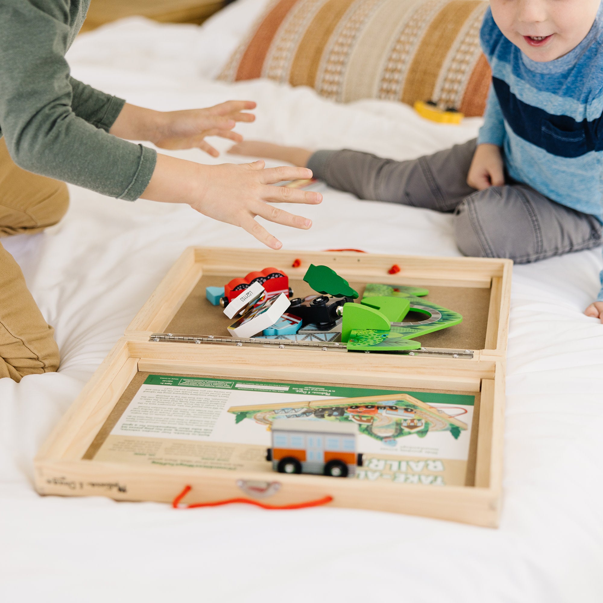 Take Along Railroad Toy Set - Portable Train Playset for Kids with Tracks & Trains | Perfect for Travel, Home & Outdoor Play