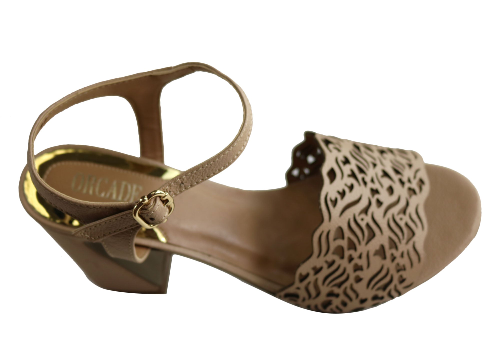 Orcade Mena Women's Fashion Leather High Heel Sandals - Made in Brazil - Perfect for Parties, Weddings & Evening Events